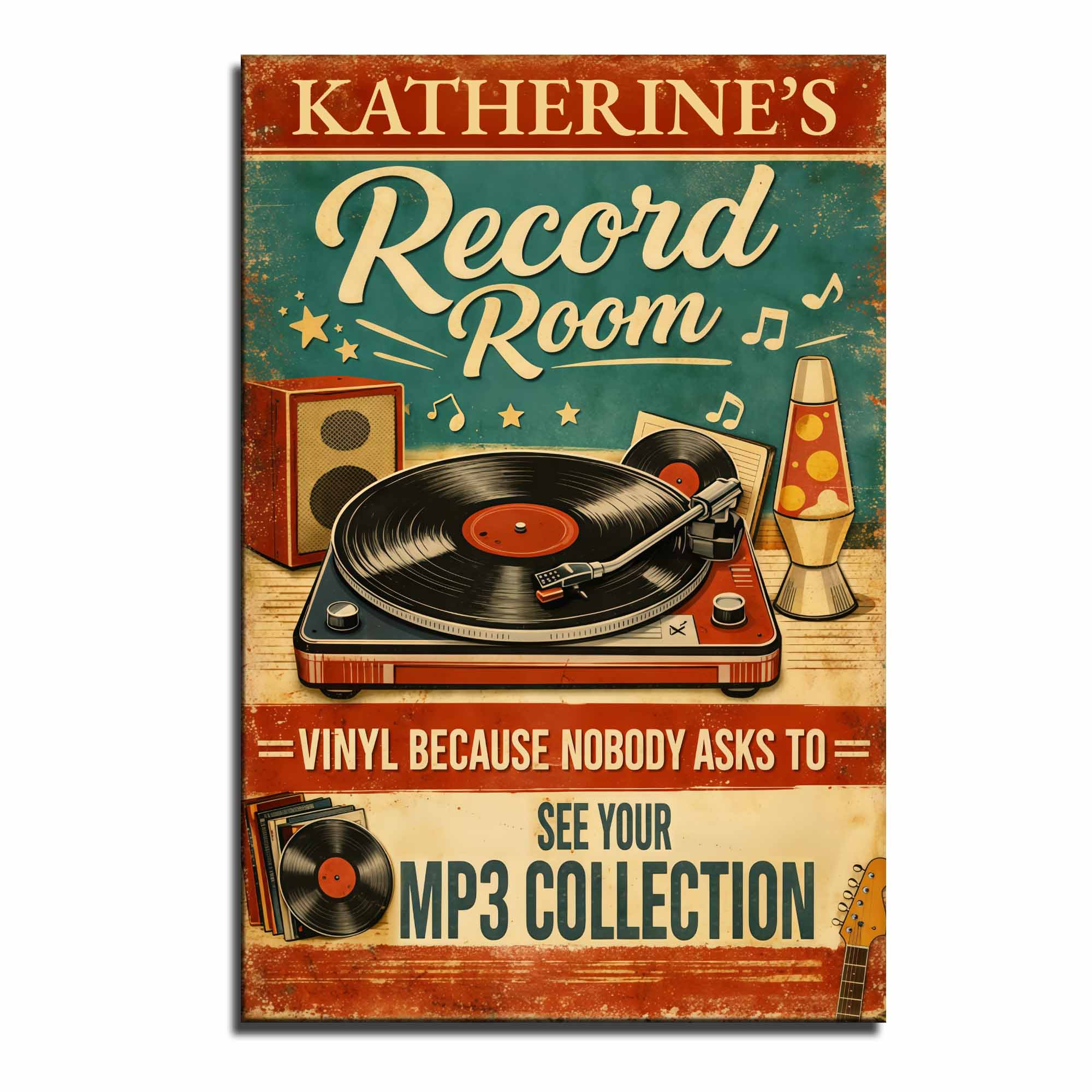 Record Room Vinyl Because Nobody Asks To See Your MP3 Collection Record Player - Personalized Custom Vertical Poster - MUSIC007_VPOS - Image 8