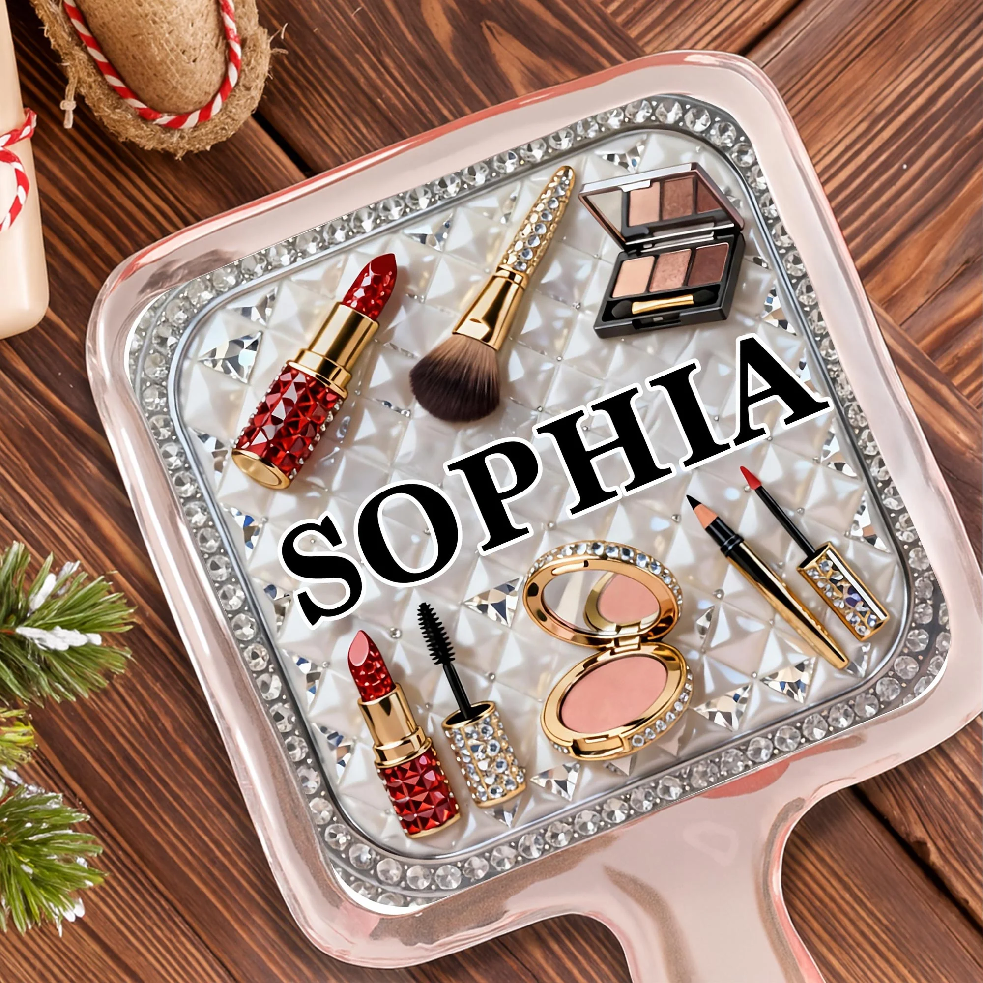 Reflect Your Inner Beauty With Elegant Lipstick And Makeup Accessories - Personalized Handheld Mirror - HOB114_HMIR - Image 12