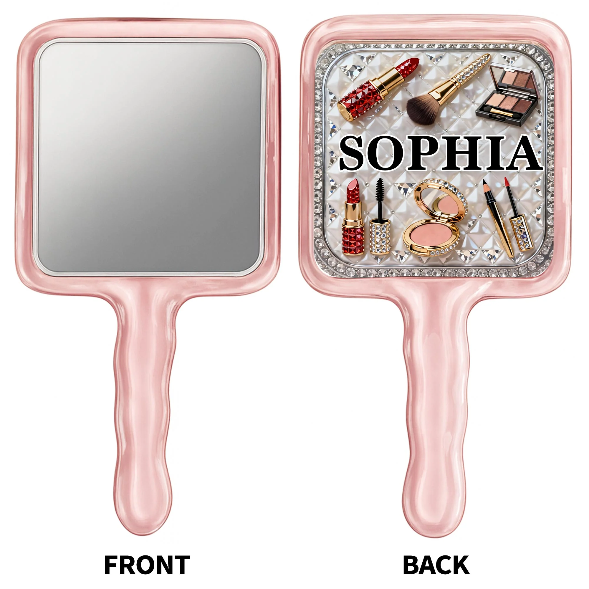 Reflect Your Inner Beauty With Elegant Lipstick And Makeup Accessories - Personalized Handheld Mirror - HOB114_HMIR - Image 9