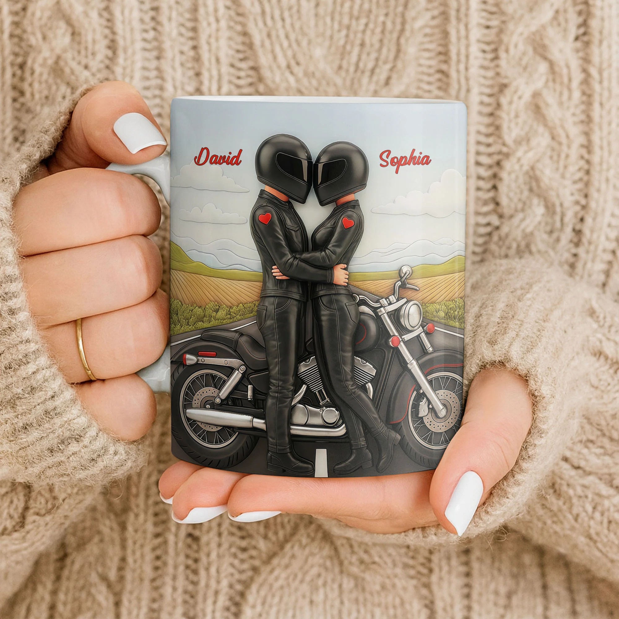 Riding Partners For Life Couple With Motorcycle And Pistons - Personalized Custom Coffee Mug - CPL1407_MG - Image 12