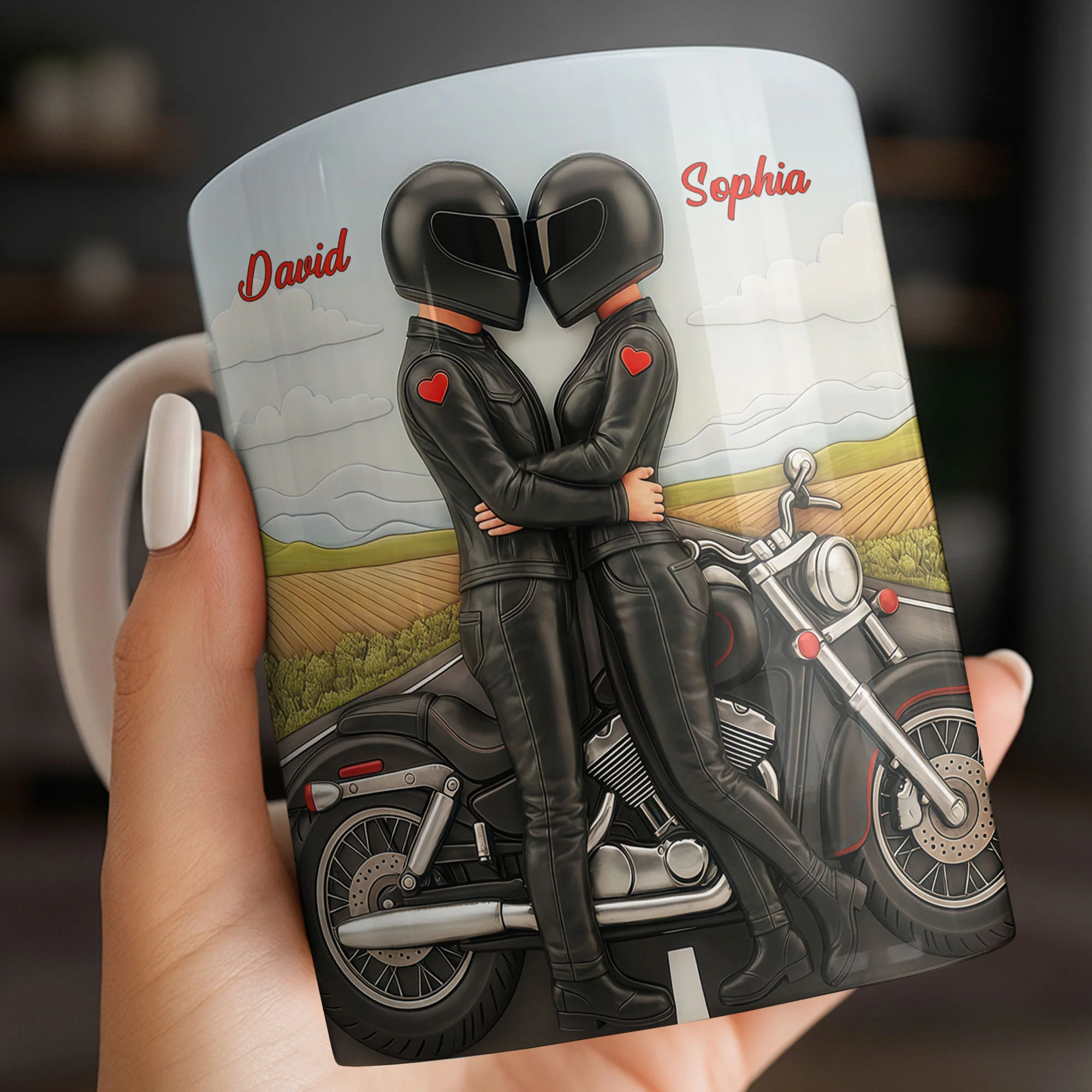 Riding Partners For Life Couple With Motorcycle And Pistons - Personalized Custom Coffee Mug - CPL1407_MG - Image 8