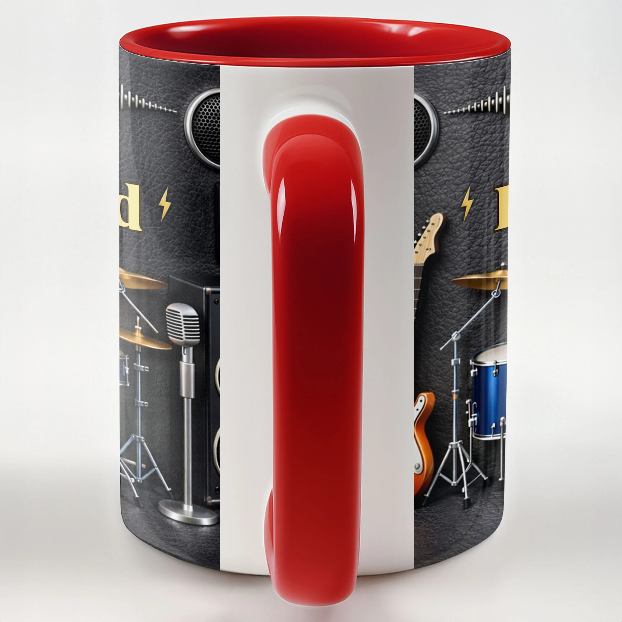 Rock On And Play Loud With Drums Skull And Guitar Design - Personalized Custom Accent Mug - MUSIC008_AMUG - Image 9