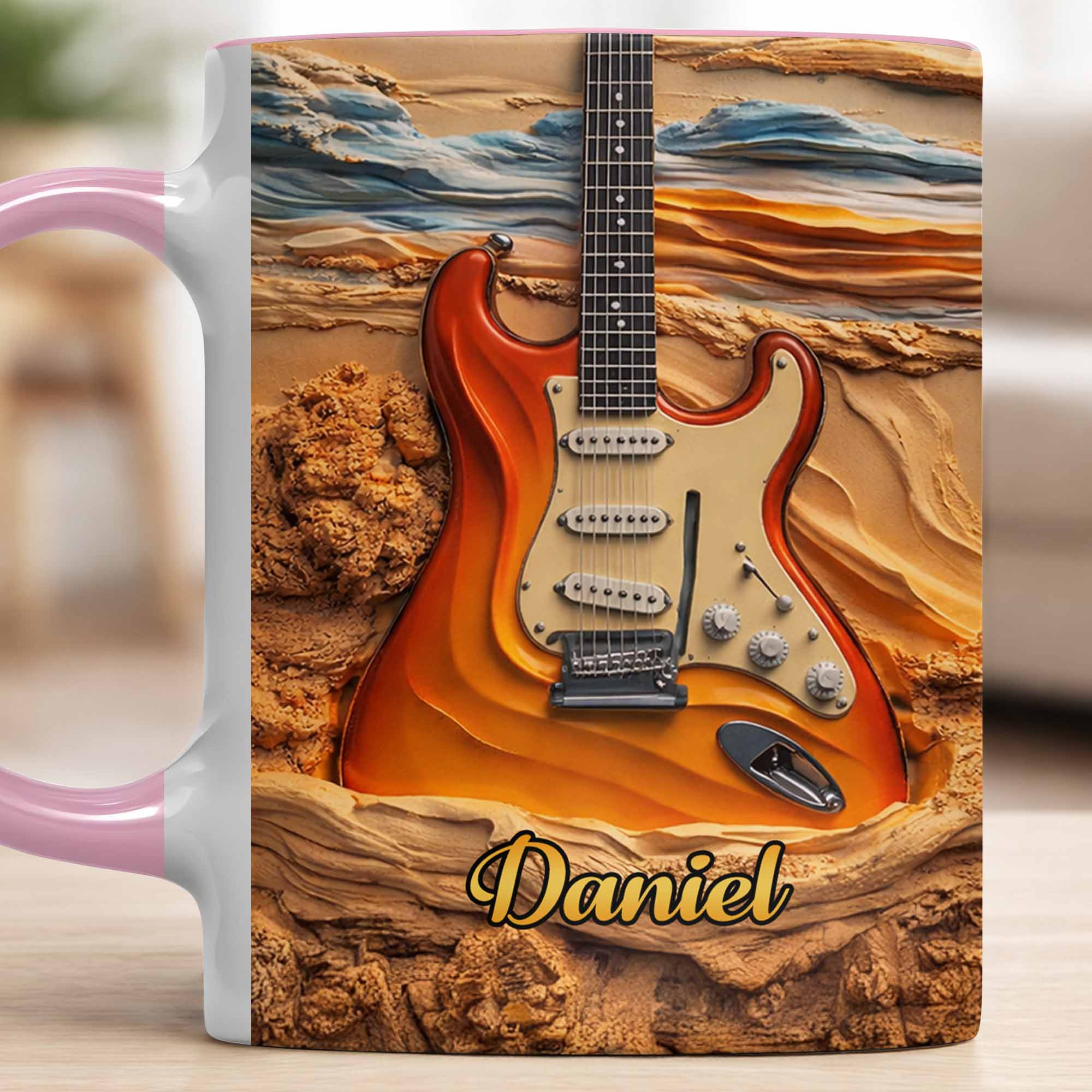 Rock On With A Soul That Sings Electric Guitar Desert Art - Personalized Custom Accent Mug - MUSIC049_AMUG - Image 10