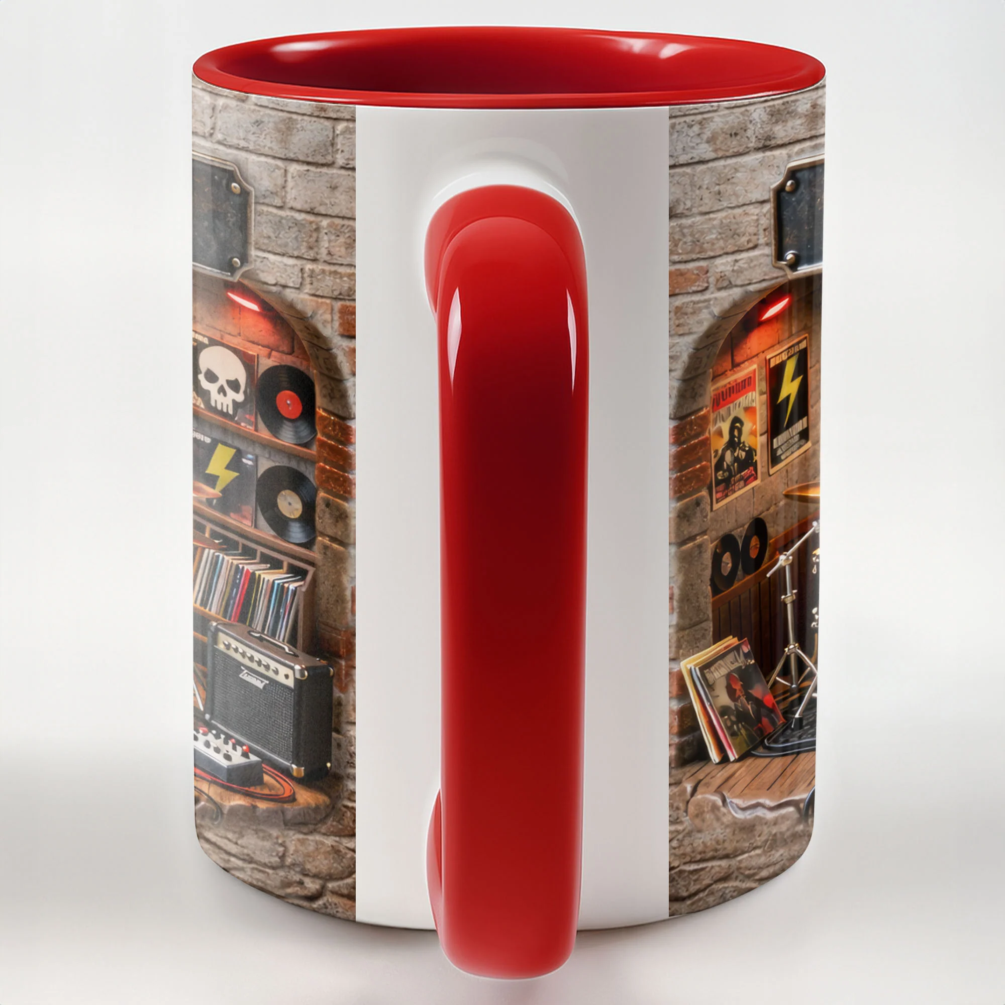 Rock Room With Guitar And Drums Set Design - Personalized Custom Accent Mug - MUSIC011_AMUG - Image 6