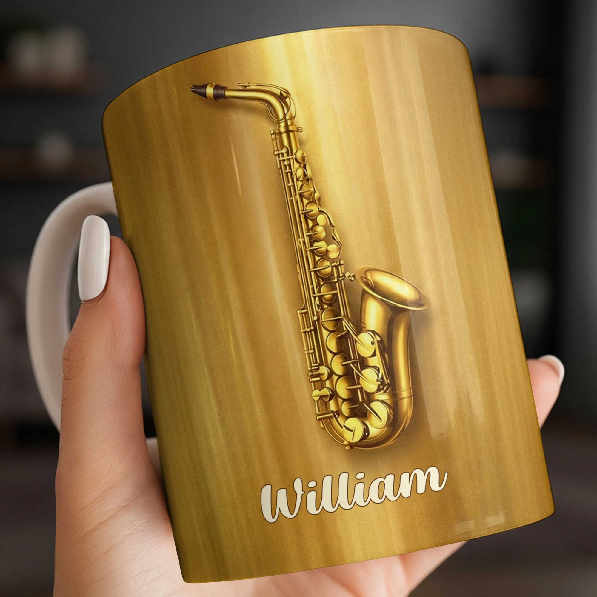 Saxophonist Nutrition Facts Serving Size One Legendary Player Saxophone Design - Personalized Custom Coffee Mug - MUSIC031_MG - Image 8