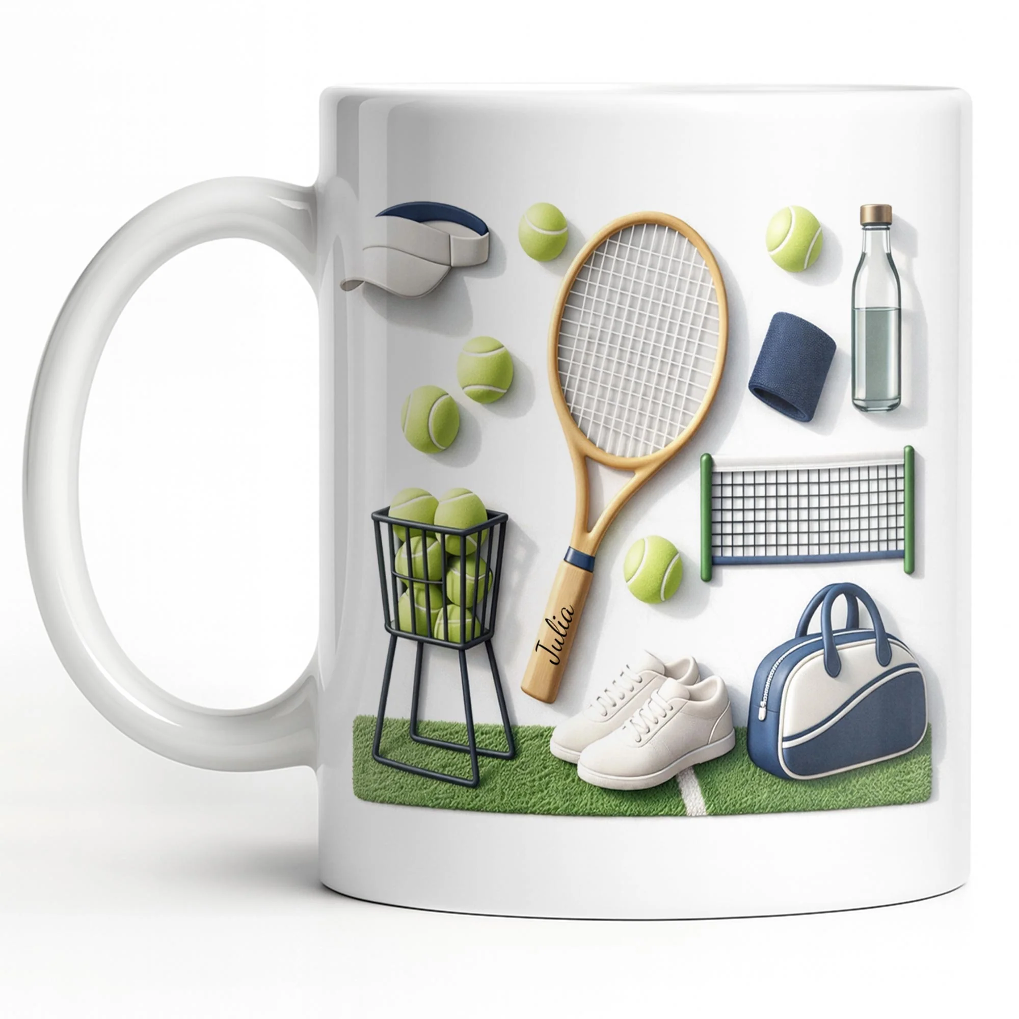 Serving Up Love And Match Point Tennis Racket And Gear - Personalized Custom Coffee Mug - SPORT075_MG - Image 2
