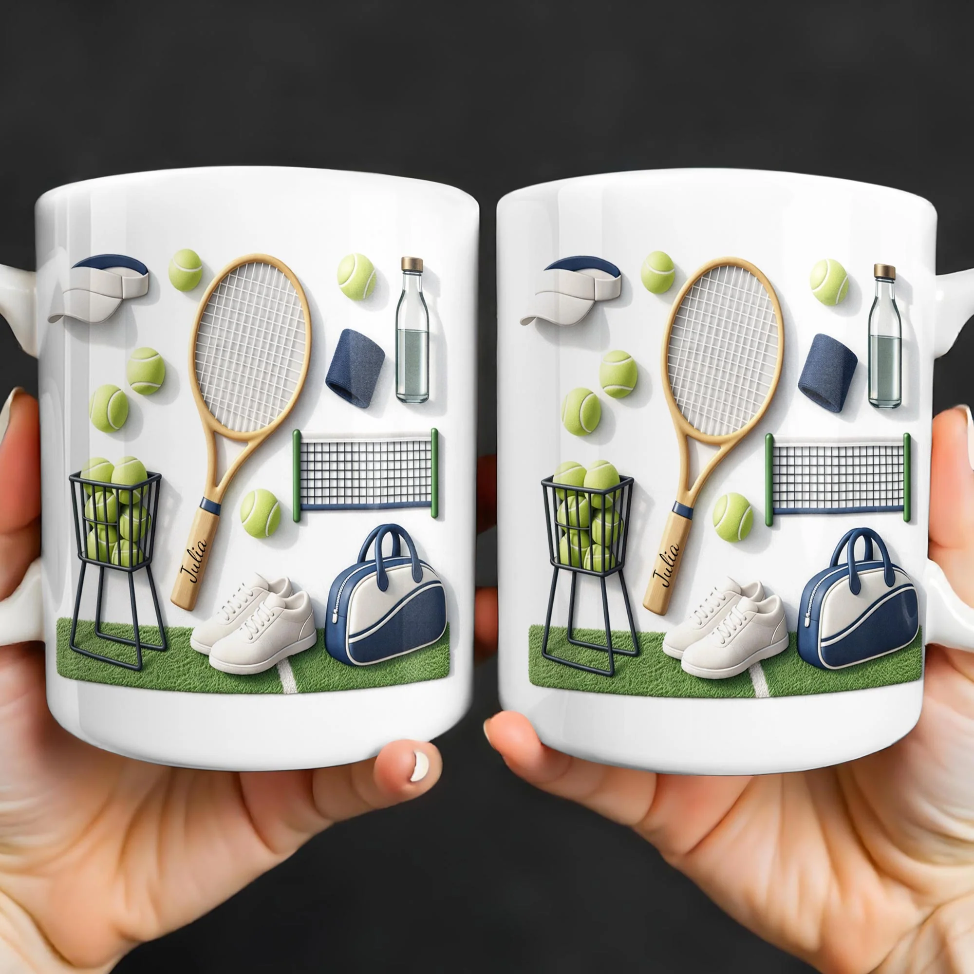 Serving Up Love And Match Point Tennis Racket And Gear - Personalized Custom Coffee Mug - SPORT075_MG - Image 7