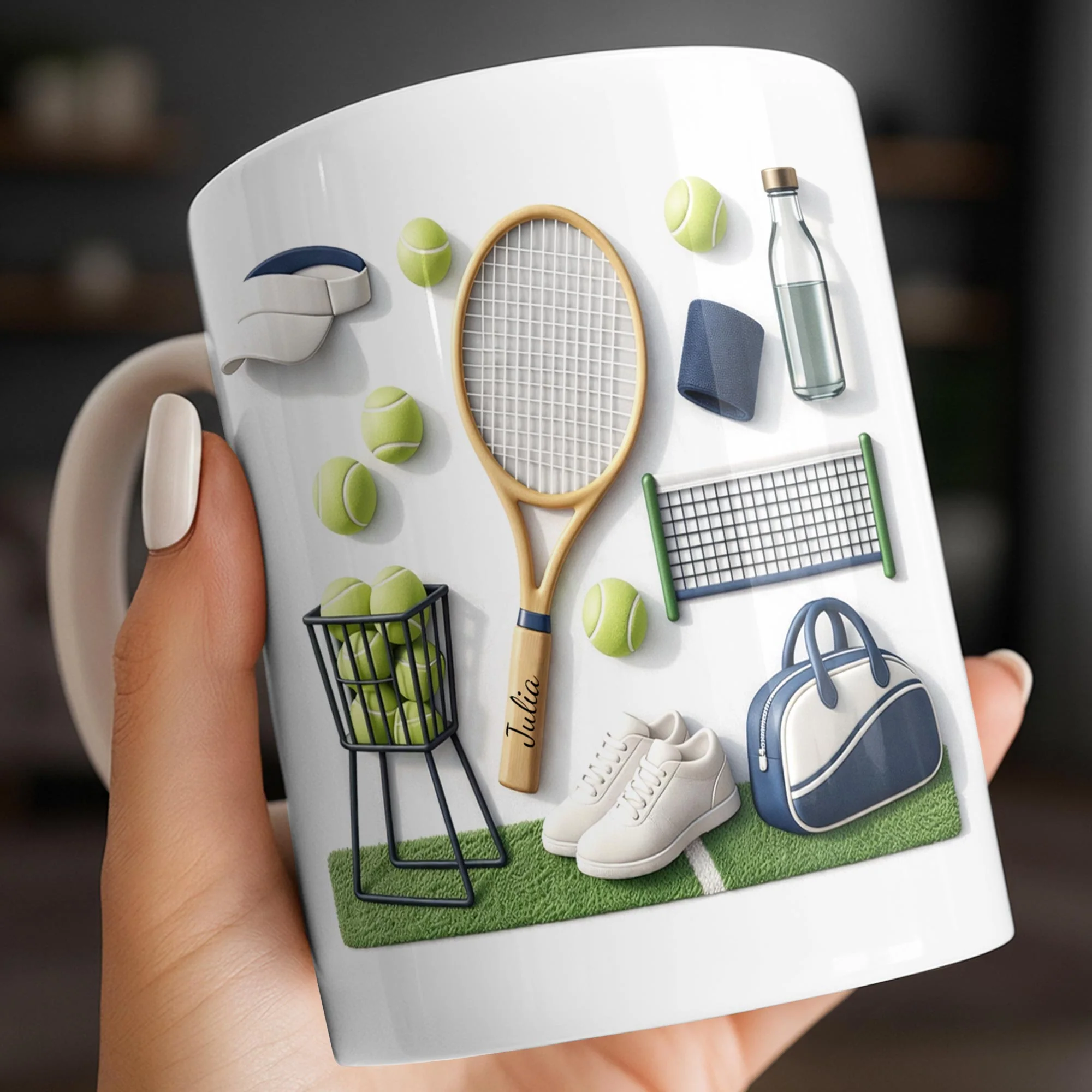 Serving Up Love And Match Point Tennis Racket And Gear - Personalized Custom Coffee Mug - SPORT075_MG - Image 8