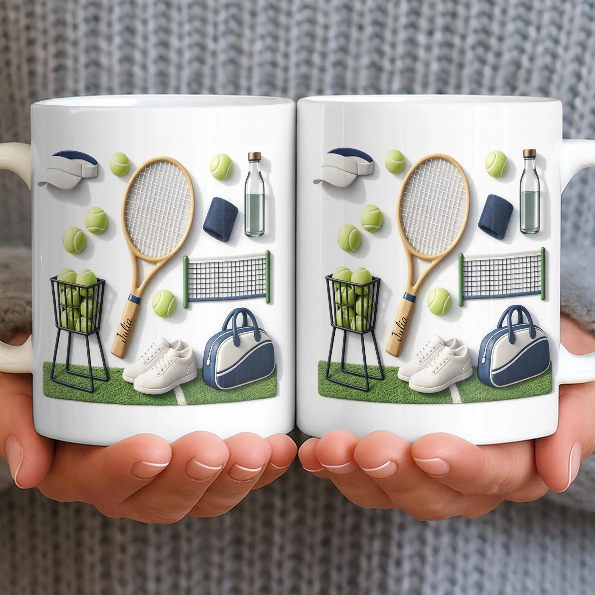 Serving Up Love And Match Point Tennis Racket And Gear - Personalized Custom Coffee Mug - SPORT075_MG - Image 9