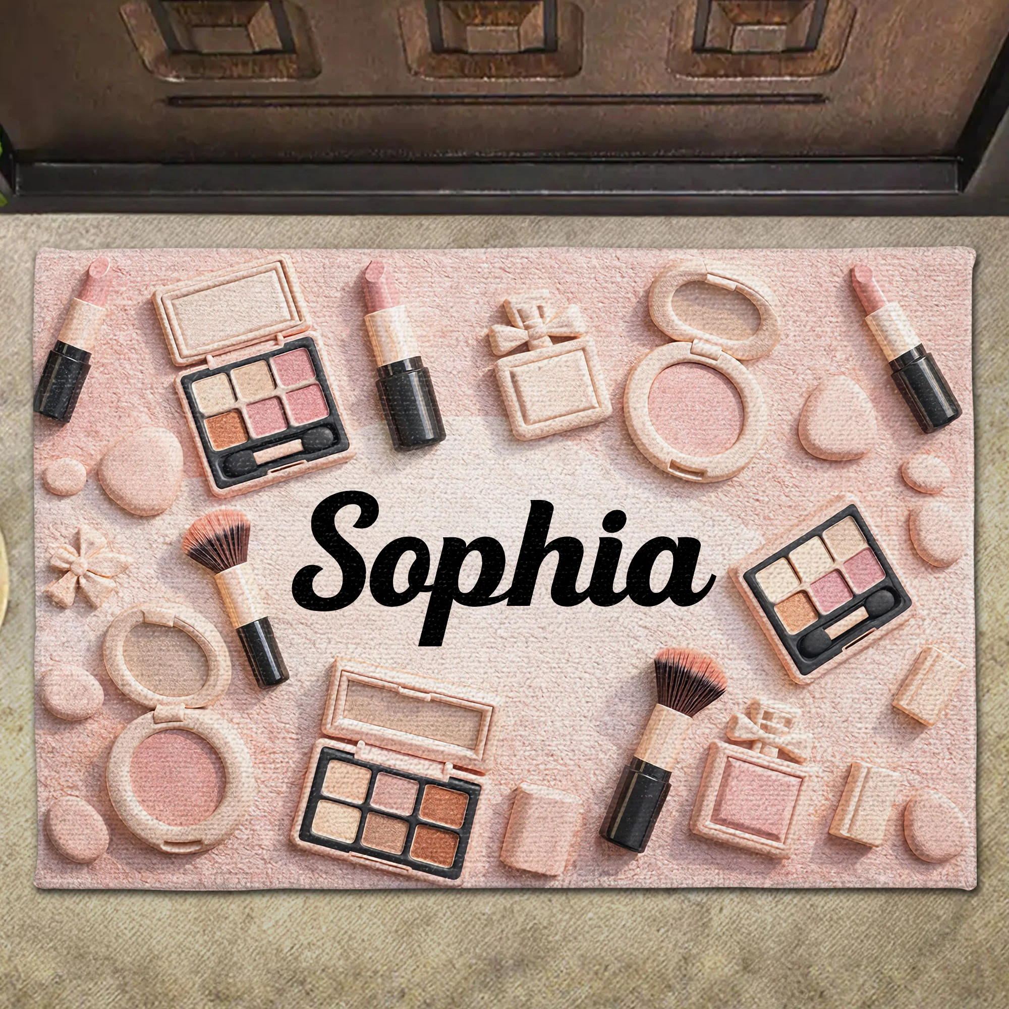 Stay Beautiful And Glamorous Makeup Essentials With Lipsticks And Eyeshadow Palettes - Personalized Custom Doormat - JBS172_DRM - Image 6
