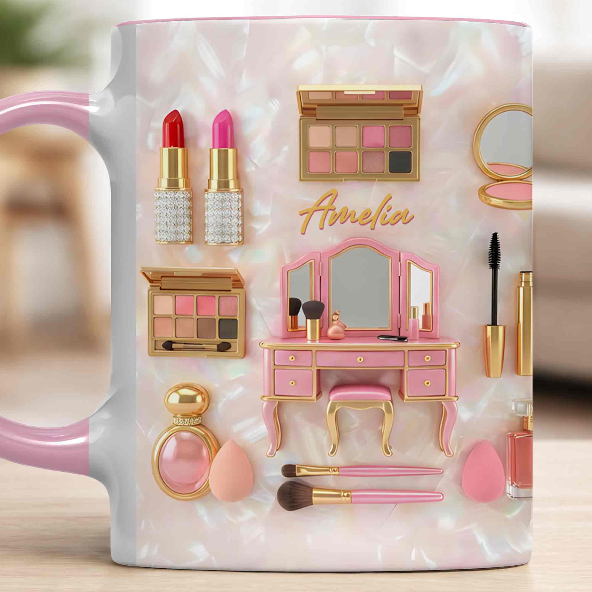 Stay Fabulous And Glamorous Makeup Vanity Accessories Design - Personalized Custom Accent Mug - JBS110_AMUG - Image 10
