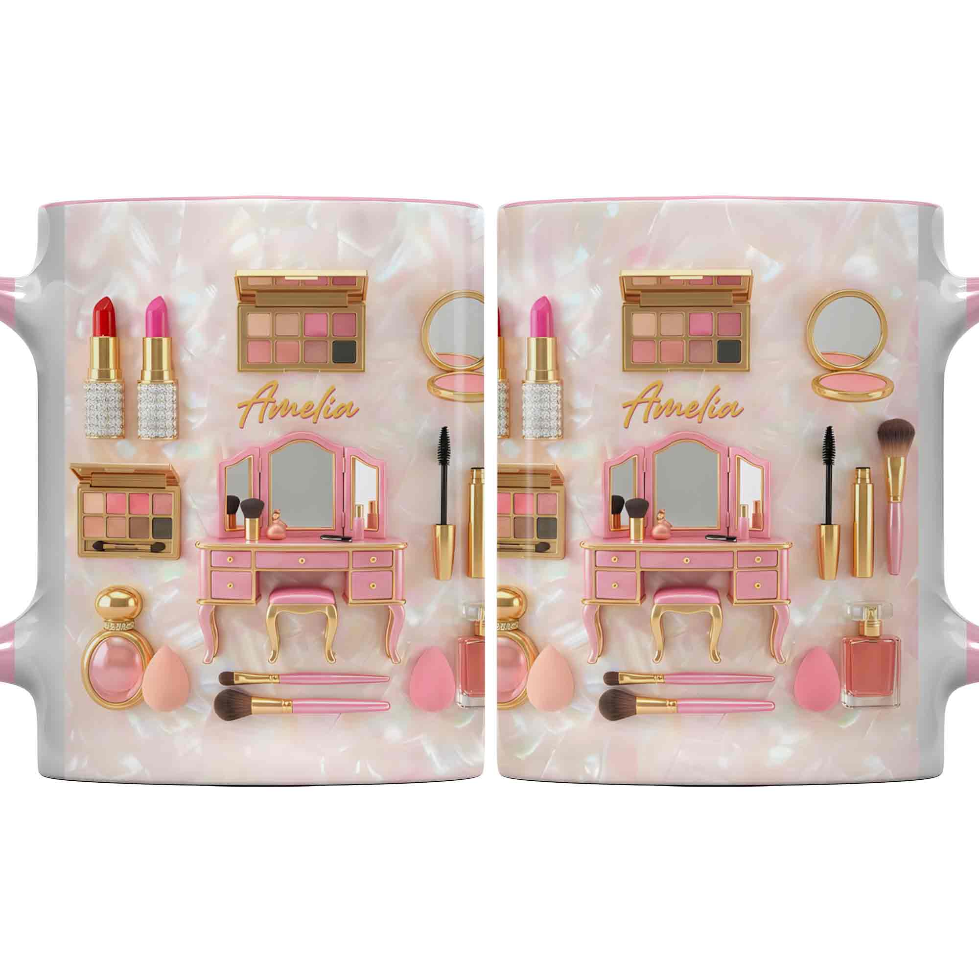 Stay Fabulous And Glamorous Makeup Vanity Accessories Design - Personalized Custom Accent Mug - JBS110_AMUG - Image 12