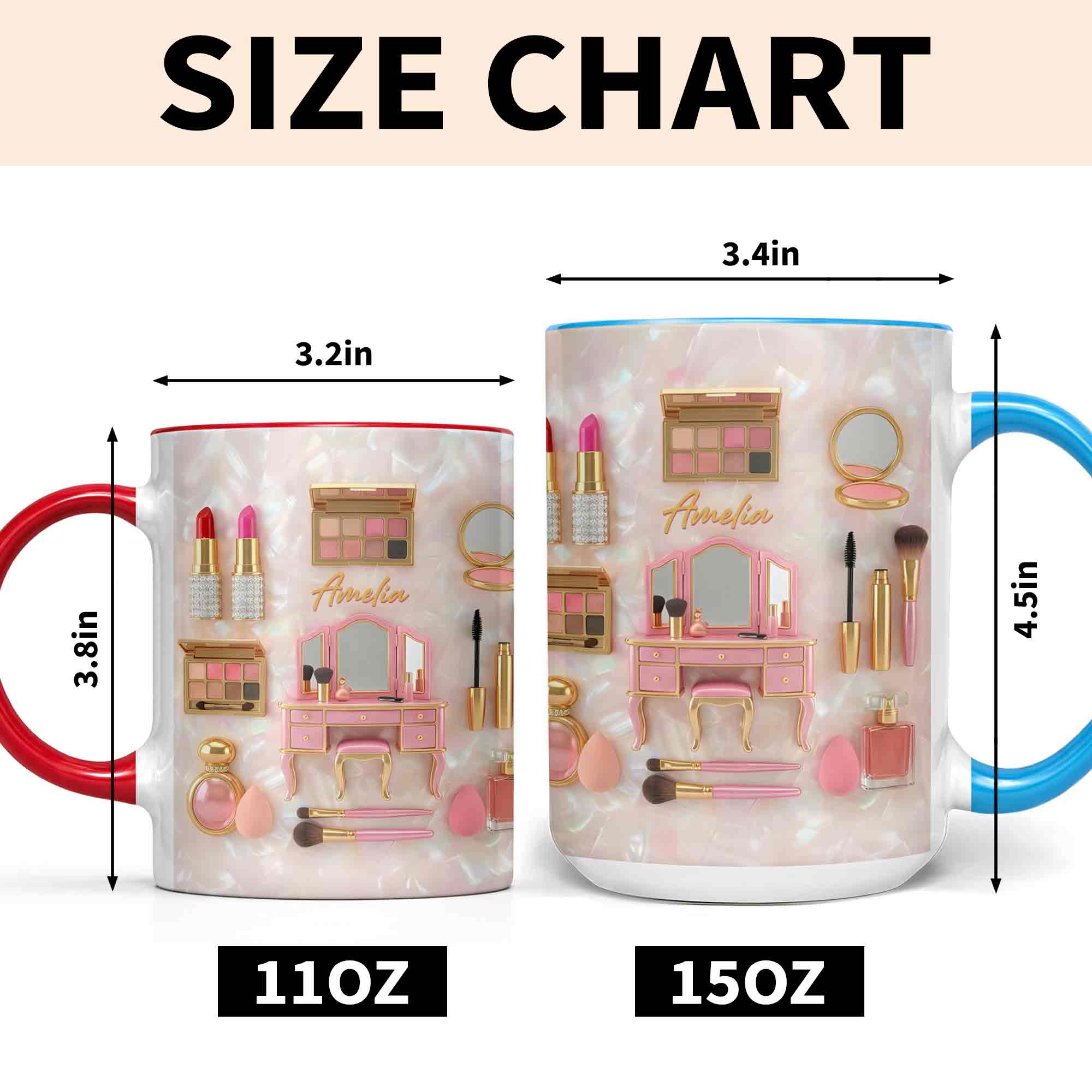 Stay Fabulous And Glamorous Makeup Vanity Accessories Design - Personalized Custom Accent Mug - JBS110_AMUG - Image 6