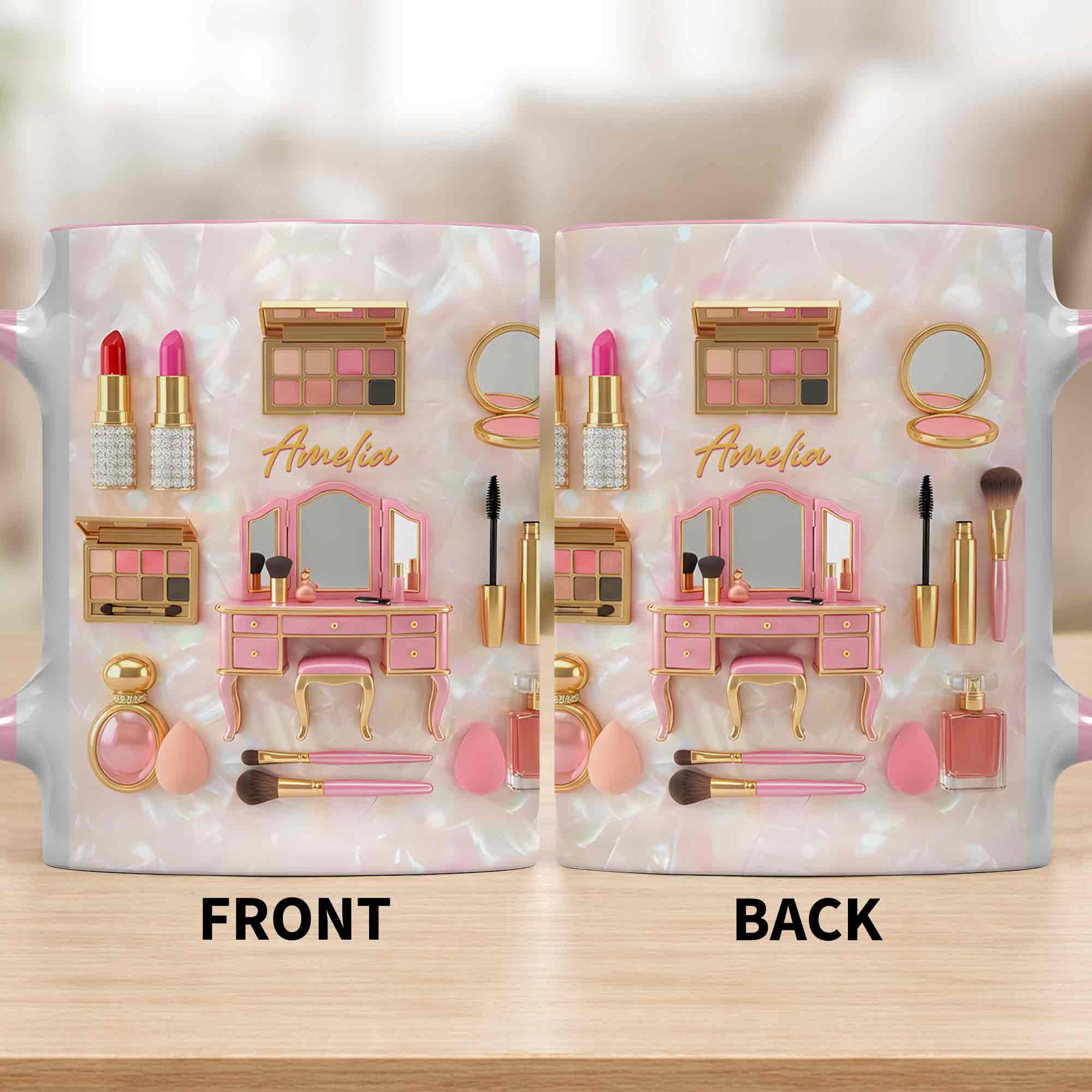 Stay Fabulous And Glamorous Makeup Vanity Accessories Design - Personalized Custom Accent Mug - JBS110_AMUG - Image 9