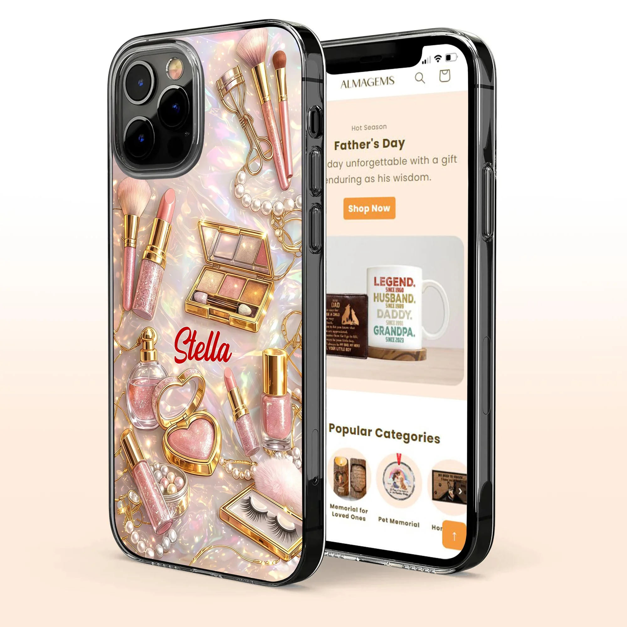 Stay Fabulous With Makeup Brushes And Lipstick Beauty Design - Personalized Clear Phone Case - HOB114_PHC - Image 3