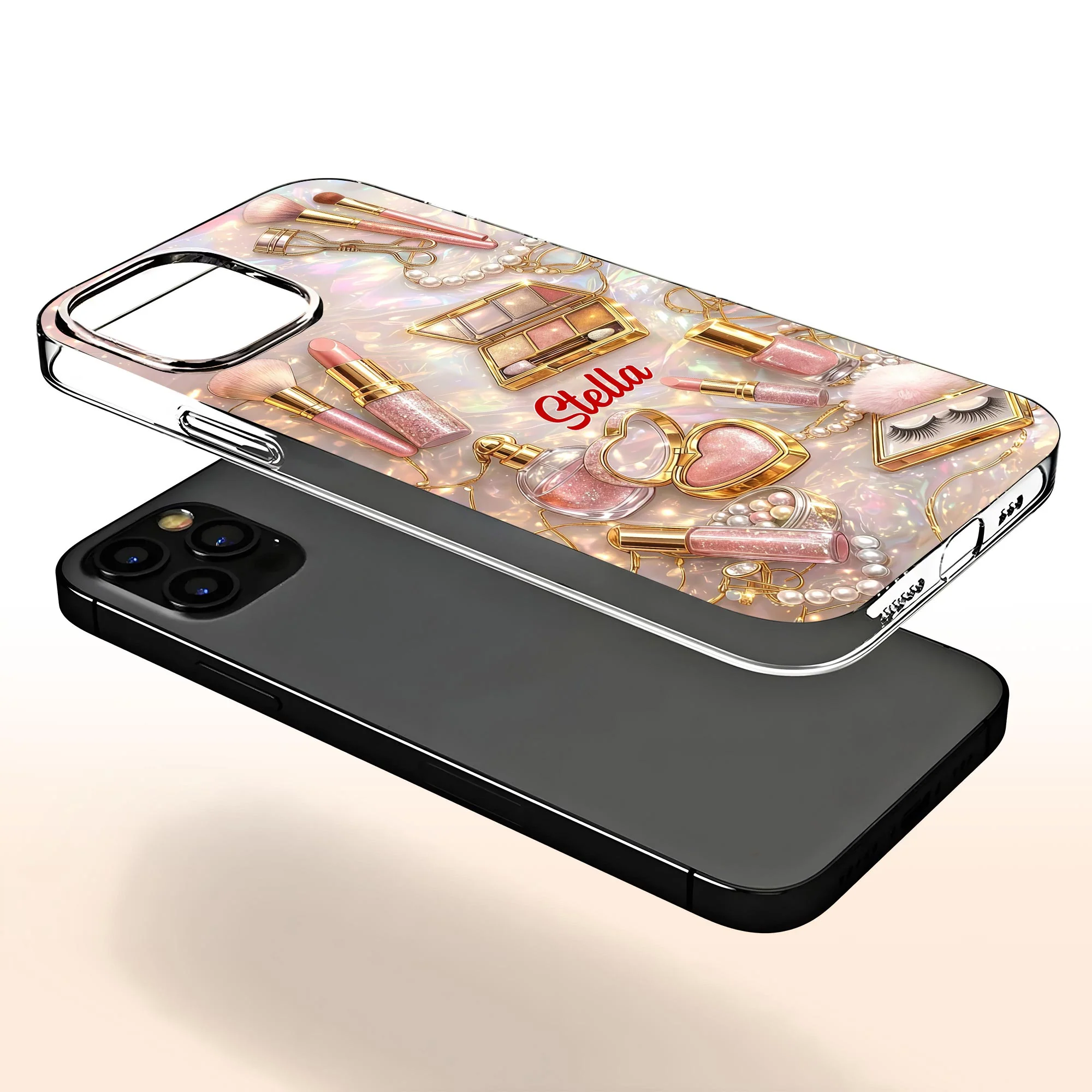 Stay Fabulous With Makeup Brushes And Lipstick Beauty Design - Personalized Clear Phone Case - HOB114_PHC - Image 4