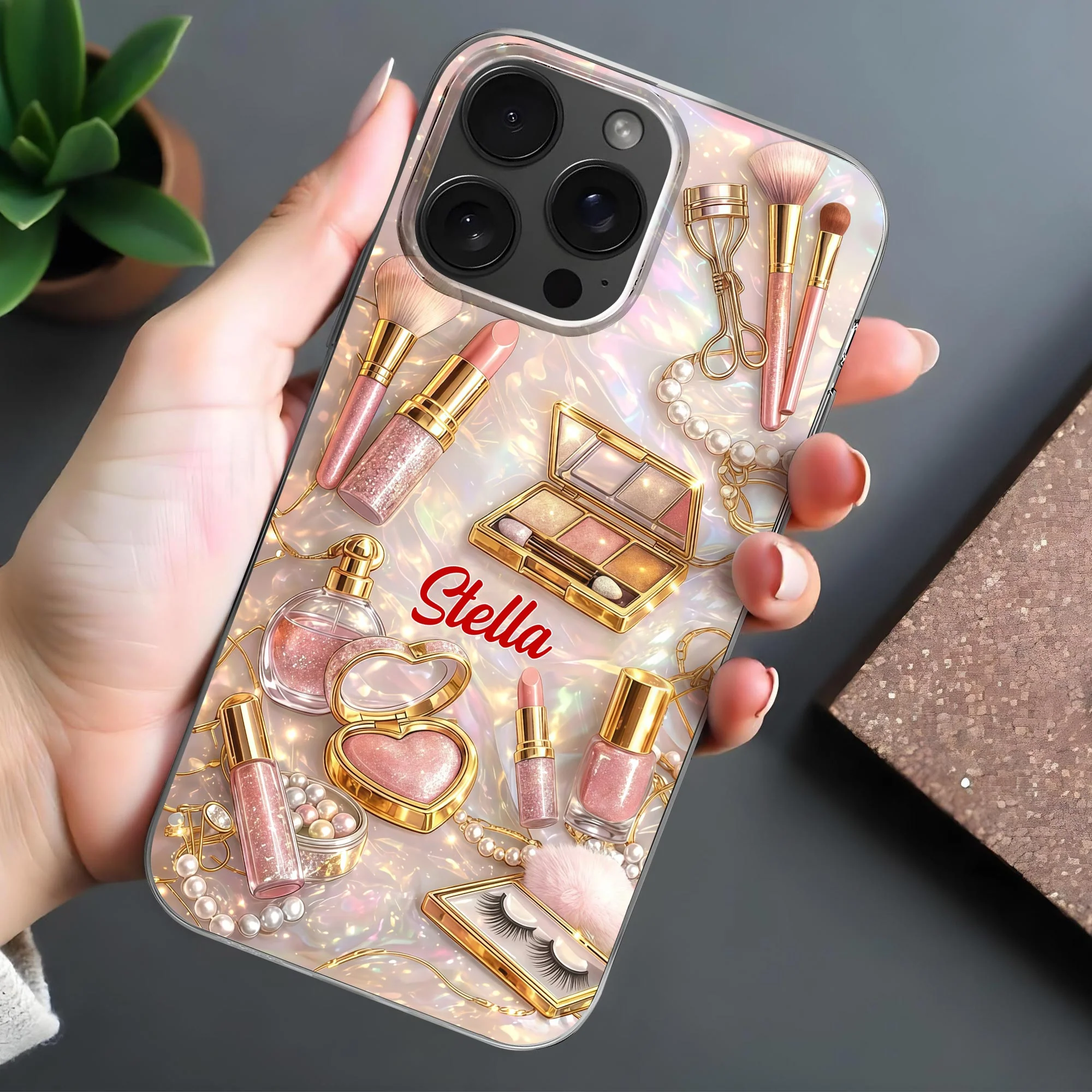 Stay Fabulous With Makeup Brushes And Lipstick Beauty Design - Personalized Clear Phone Case - HOB114_PHC - Image 5