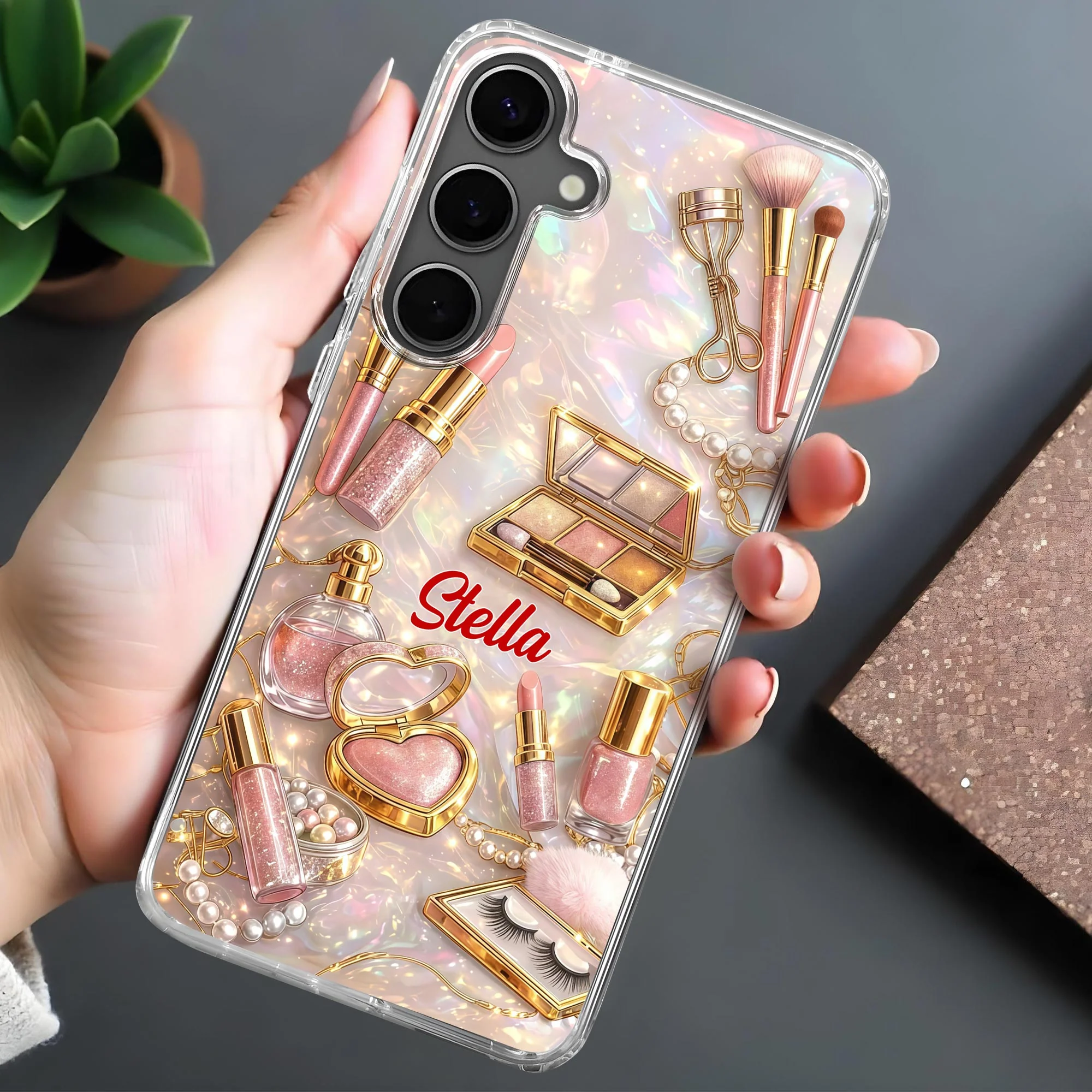 Stay Fabulous With Makeup Brushes And Lipstick Beauty Design - Personalized Clear Phone Case - HOB114_PHC - Image 7