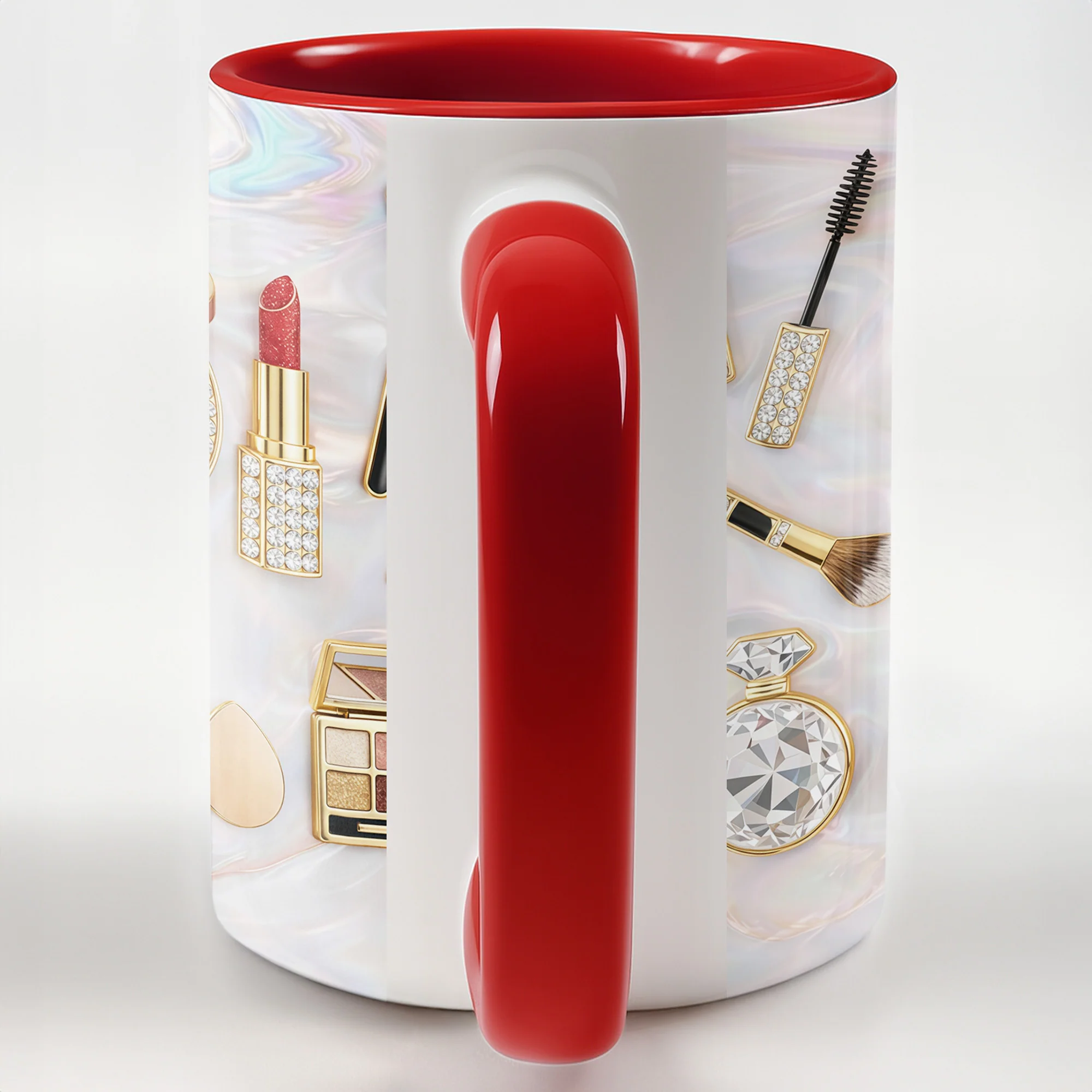 Stay Fabulous With My Everyday Essentials Makeup And Cosmetics Pattern - Personalized Custom Accent Mug - HOB086_AMUG - Image 10