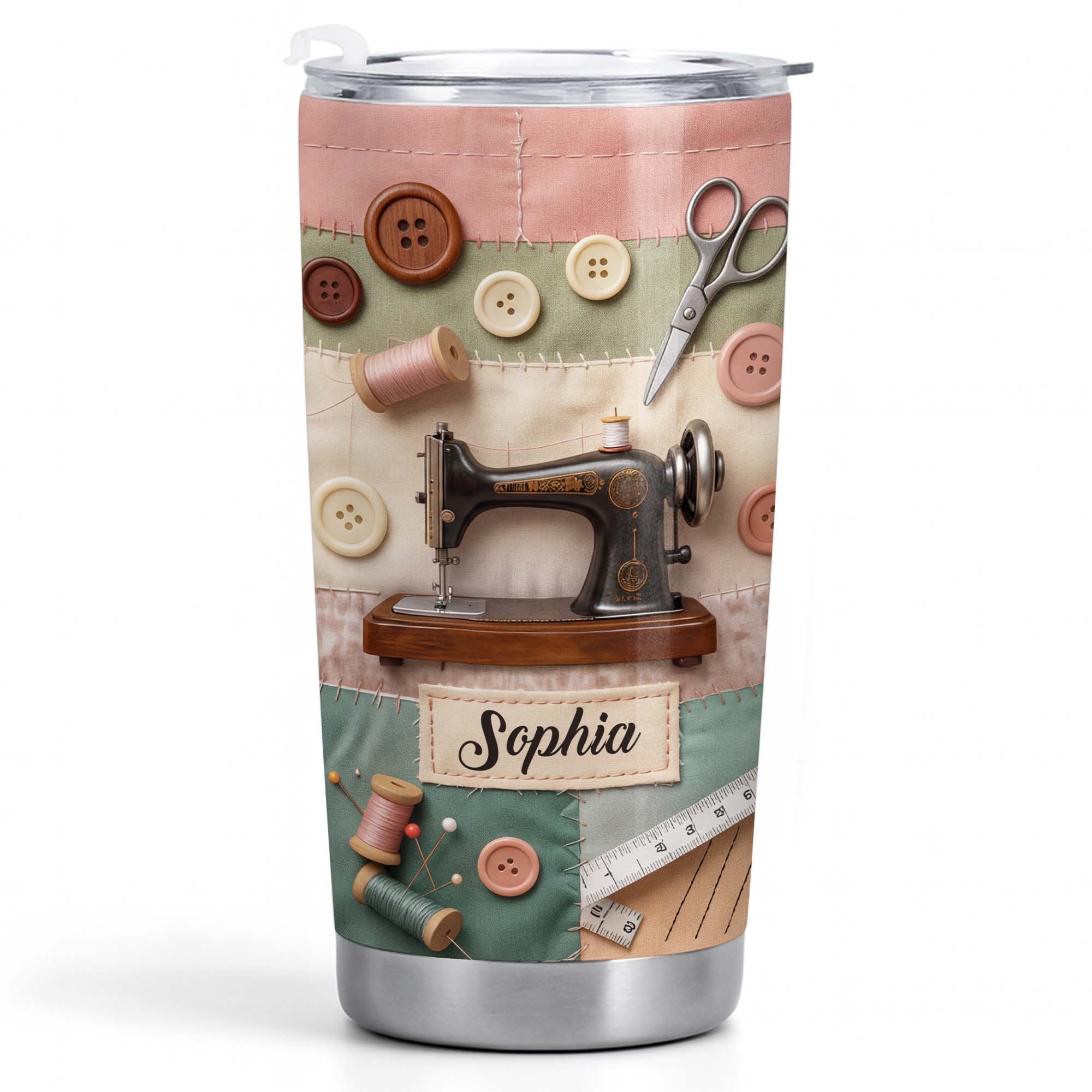 Stitching With Love And Creativity Sewing Machine With Buttons And Scissors - Personalized Custom Stainless Steel Tumbler 20oz 30oz - HAND029_TB - Image 10