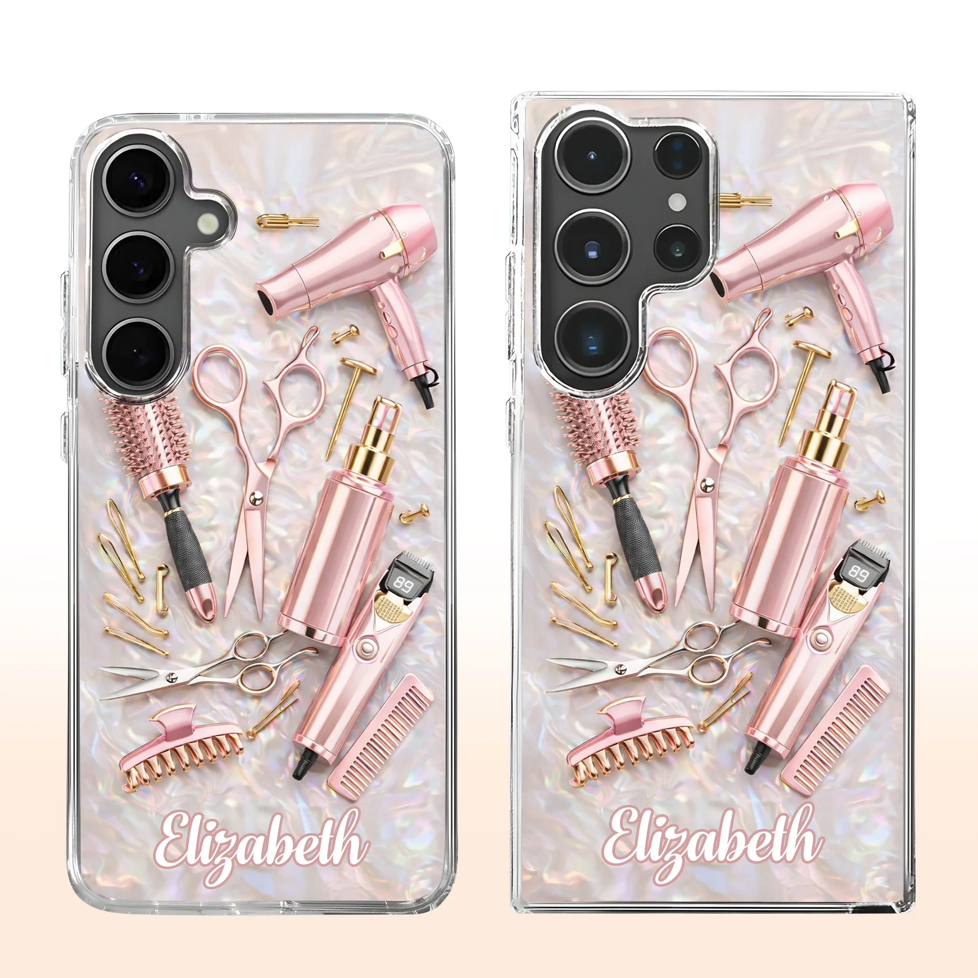 Styling Dreams With Grace And Passion Hair Stylist Tools Design - Personalized Clear Phone Case - HAIR006_PHC - Image 9