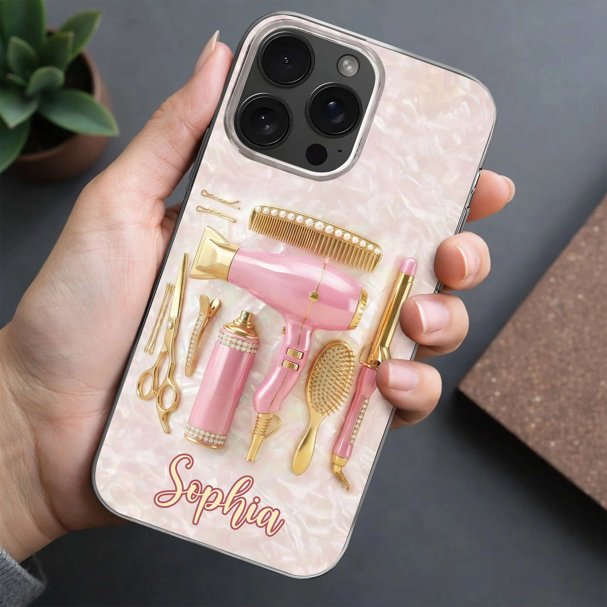 Styling Is An Art With Hair Dryer And Scissors Tools - Personalized Clear Phone Case - HAIR007_PHC - Image 5