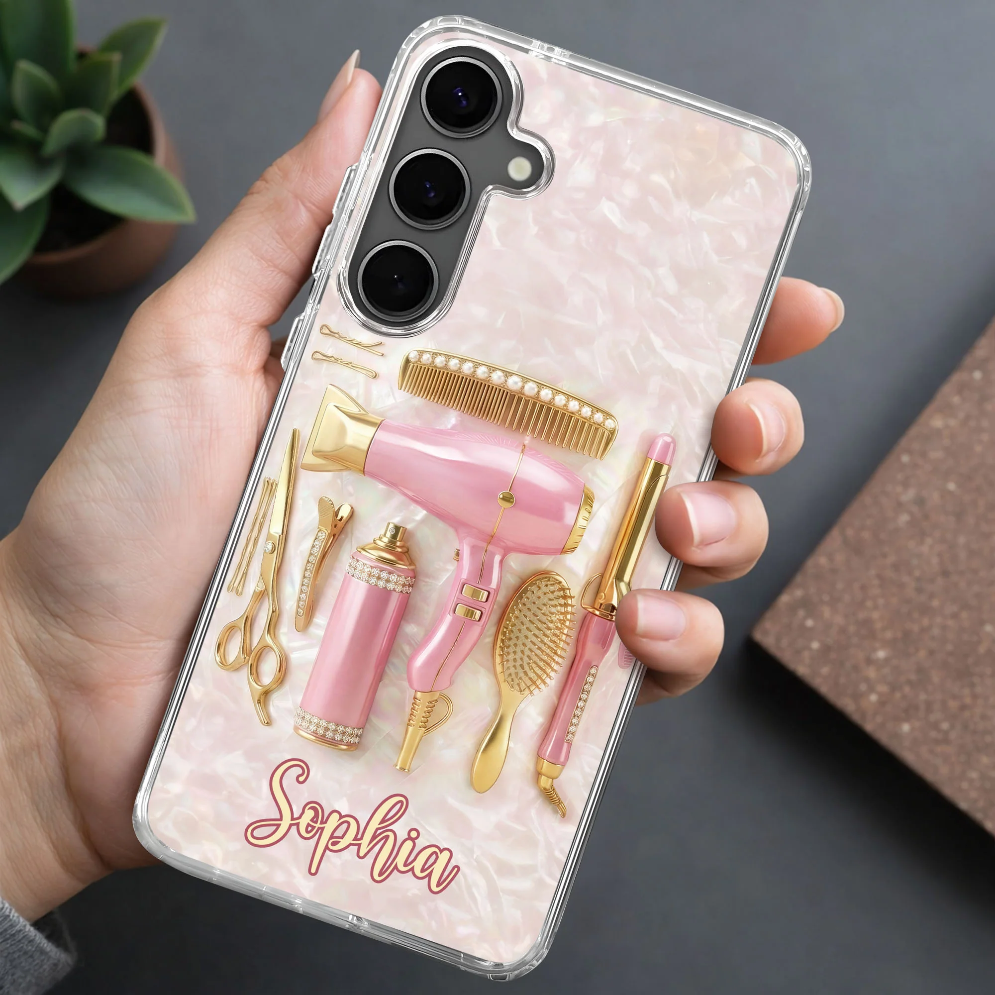 Styling Is An Art With Hair Dryer And Scissors Tools - Personalized Clear Phone Case - HAIR007_PHC - Image 9