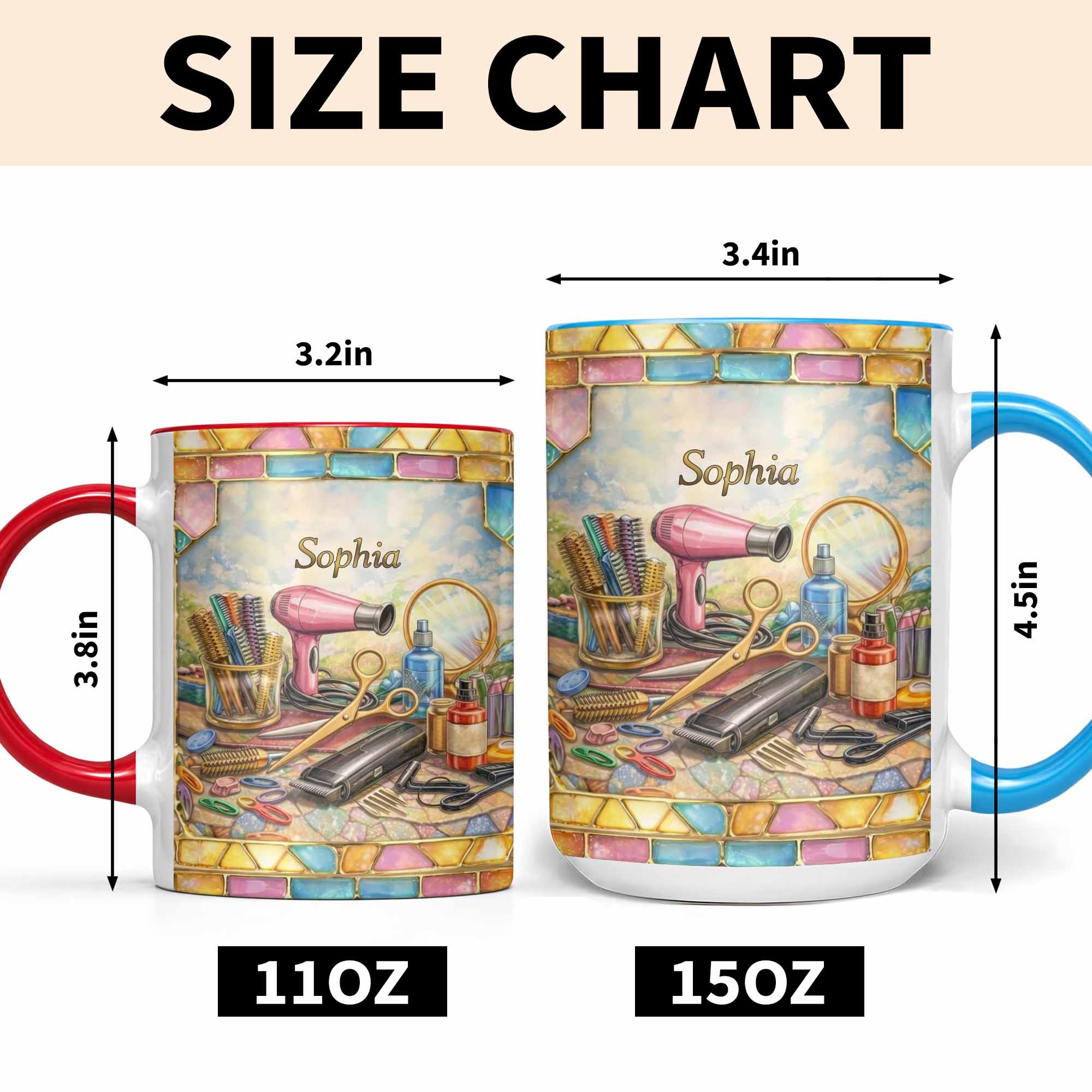 Talented Hairstylist Creating Magic With Scissors And Hair Dryer Design - Personalized Custom Accent Mug - JBS124_AMUG - Image 8