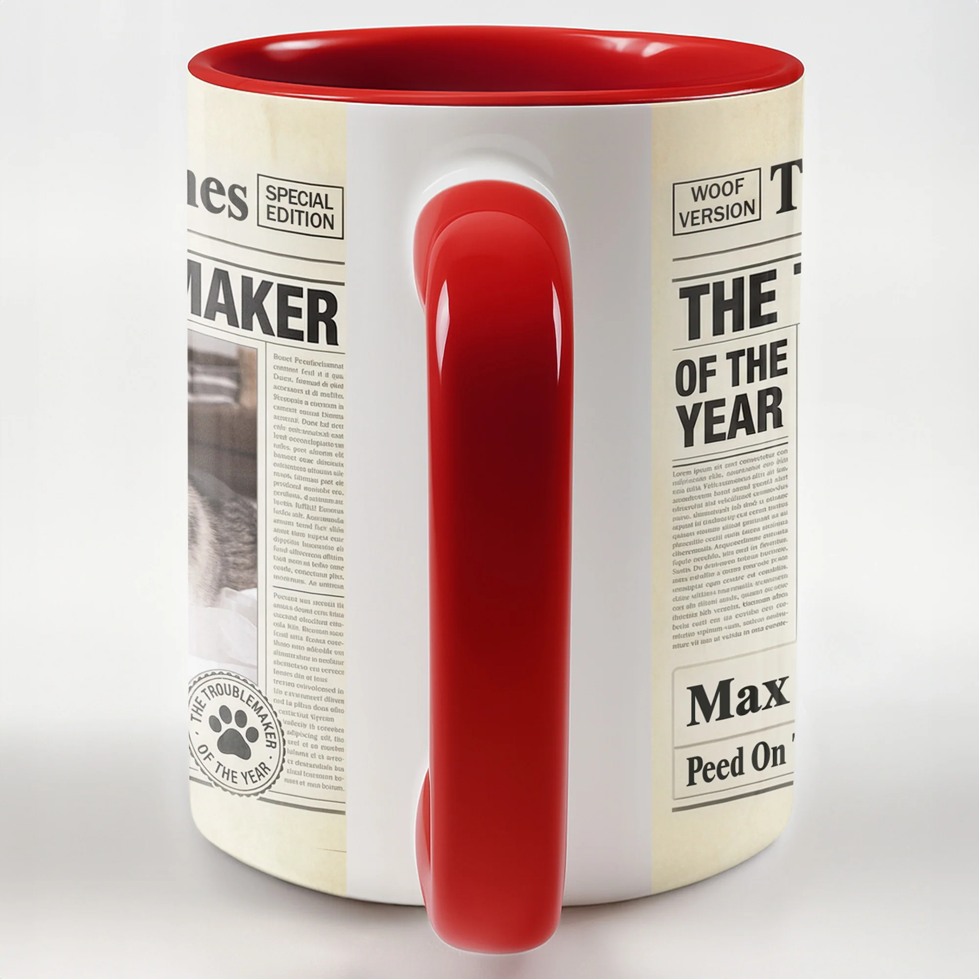 The Dog Times The Troublemaker Of The Year Newspaper Design Dog Photo - Personalized Custom Accent Mug - PET160_AMUG - Image 10