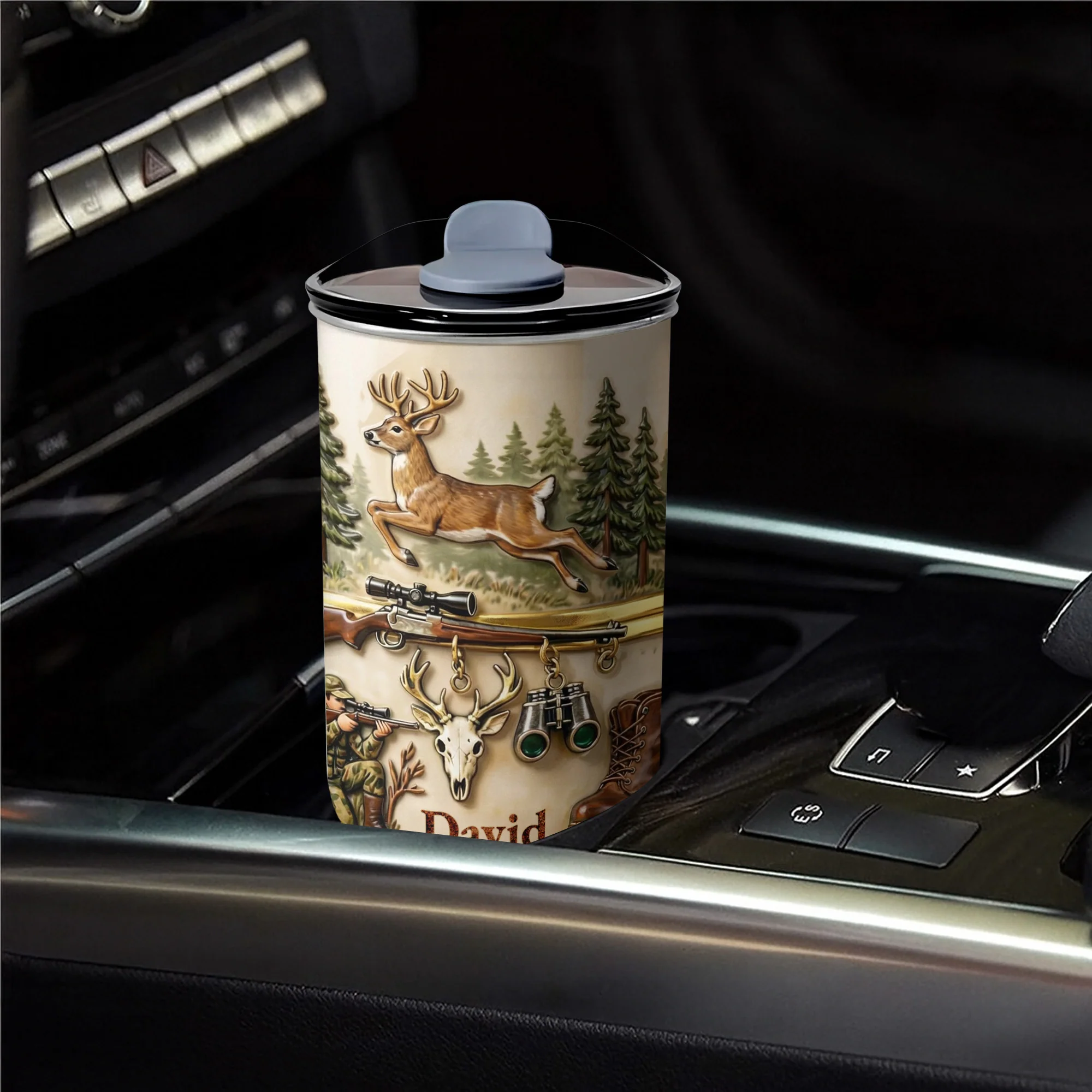 The Great Outdoors Hunter Spirit with Buck and Rifle - Personalized Custom 10oz Tumbler - HTG006_MTUM - Image 5