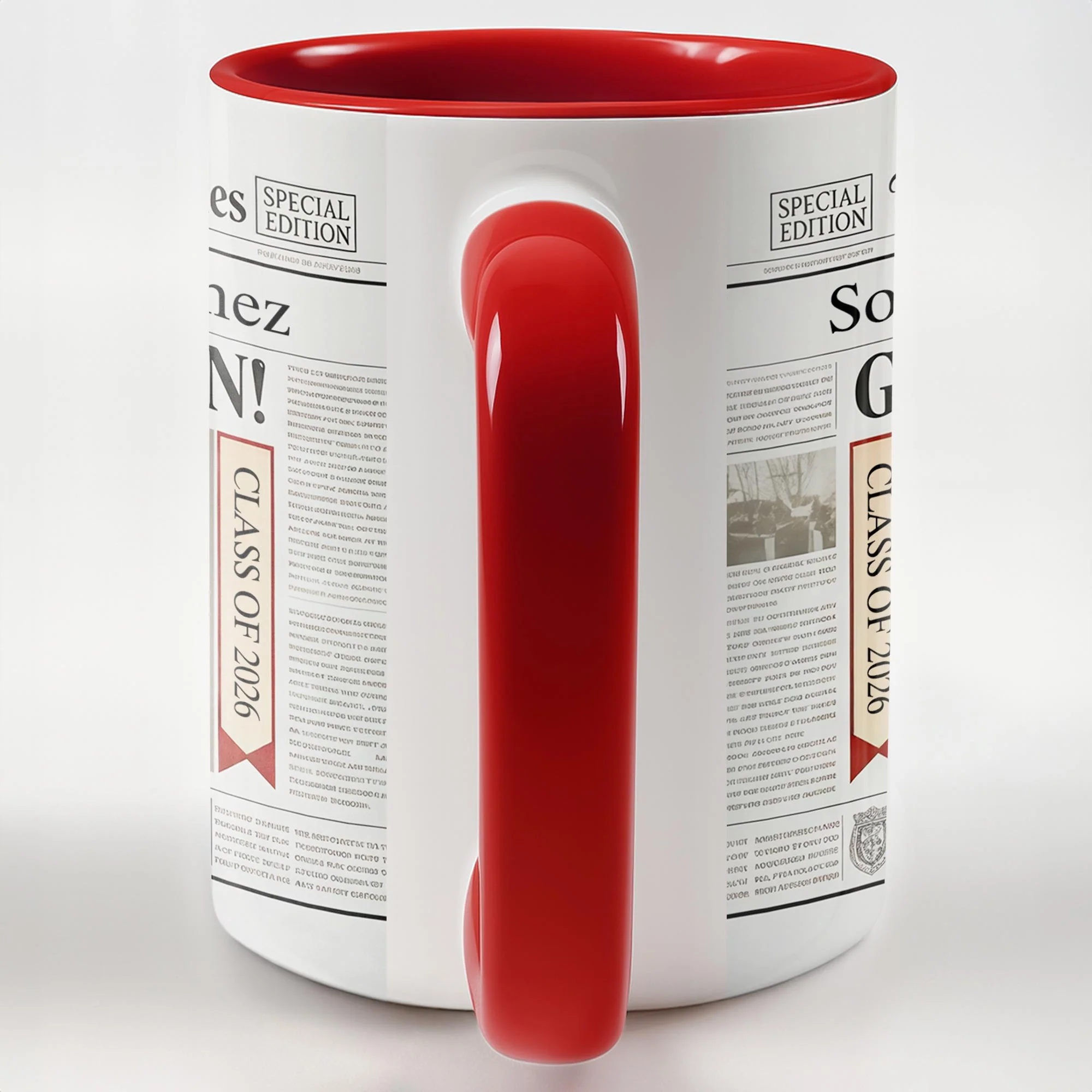 The Success Times Graduation Newspaper Design With Custom Photo And School Name - Personalized Custom Accent Mug - GRAD356_AMUG - Image 10