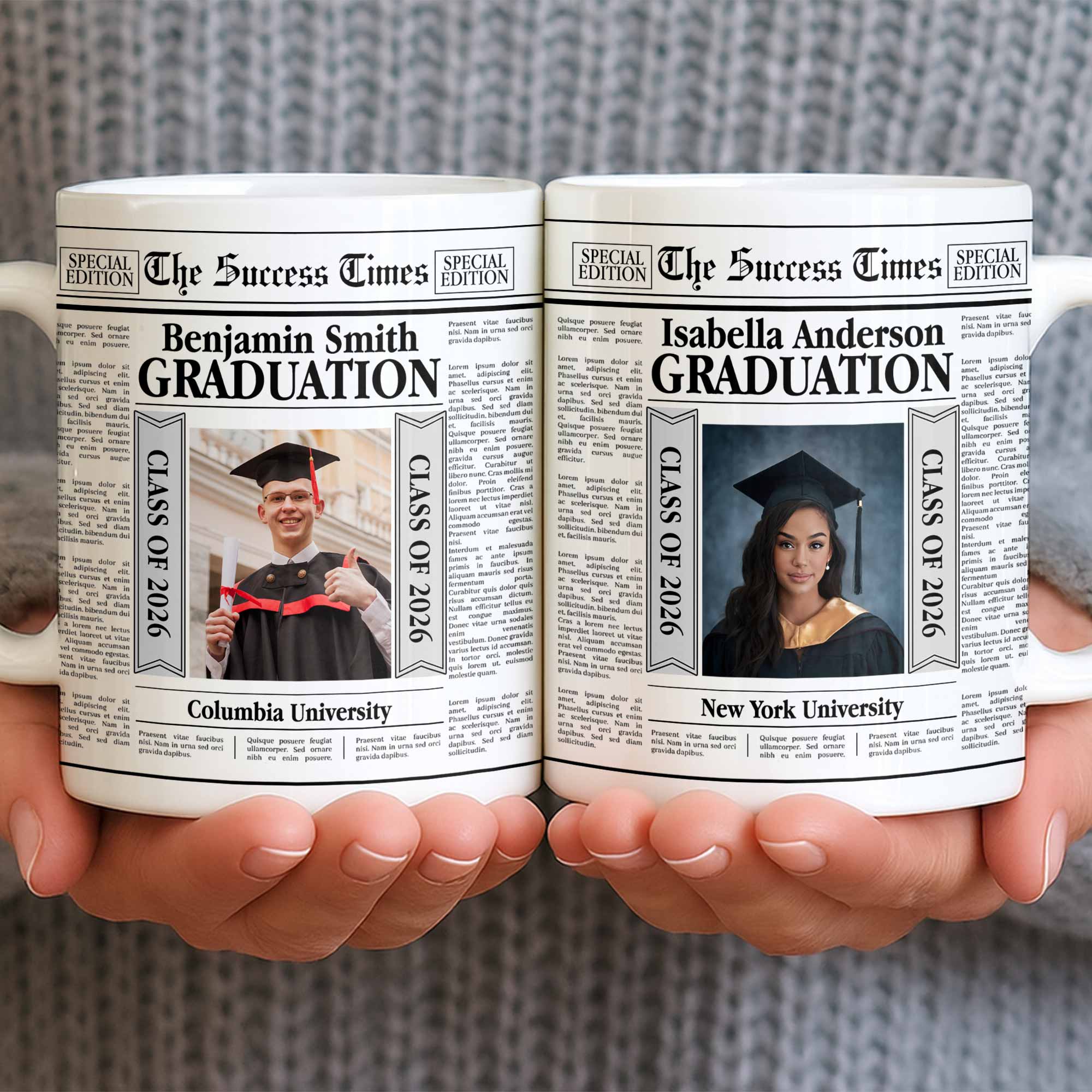 The Success Times Graduation Newspaper Design With Custom Photo And University - Personalized Custom Coffee Mug - GRAD365_MG - Image 7