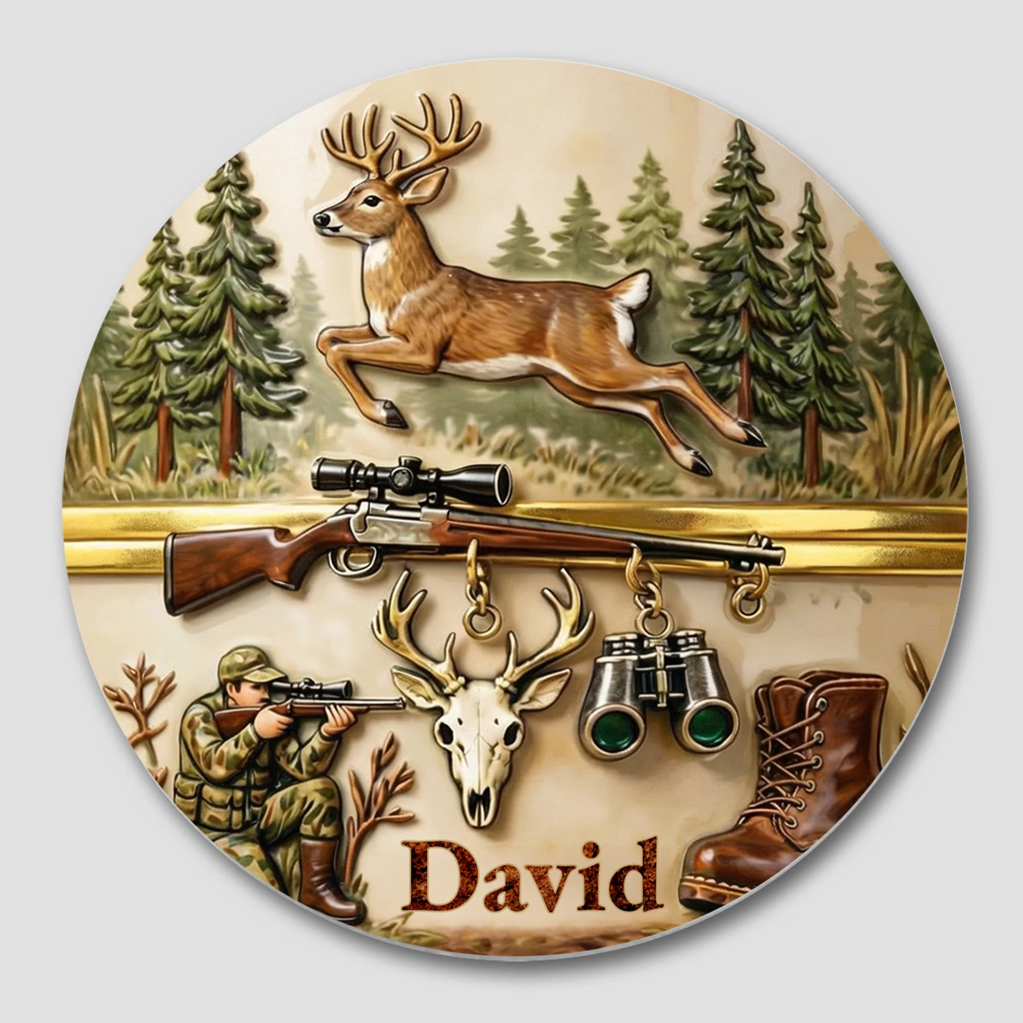 The Thrill Of The Hunt Deer Hunting Scenes And Hunter Gear - Personalized Custom Ceramic Coaster - HTG006_ROCO - Image 8