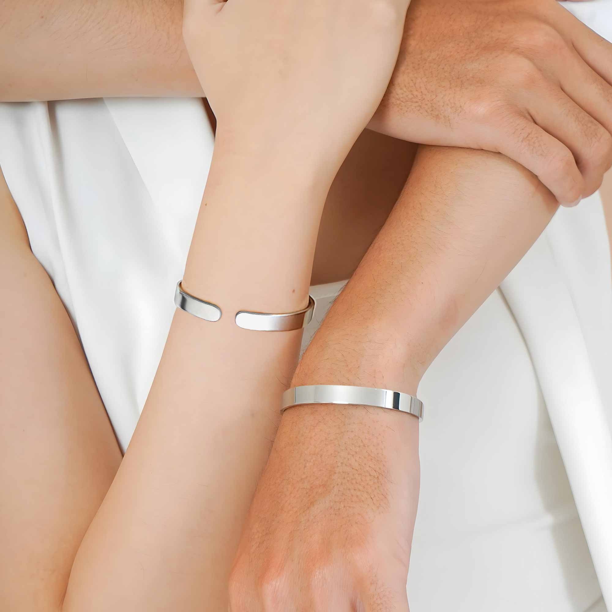 Till The Day We're Together Again Memorial Angel Wings - Personalized Custom Bracelet Cuff - HME504_BCUF - Image 3