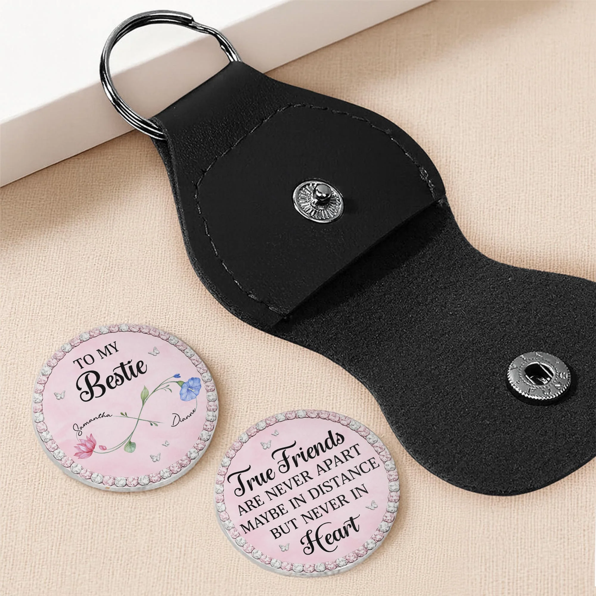 To My Bestie True Friends Never Apart Infinity Flower And Butterflies - Personalized Custom Pocket Hug - BST542_HTOK - Image 6