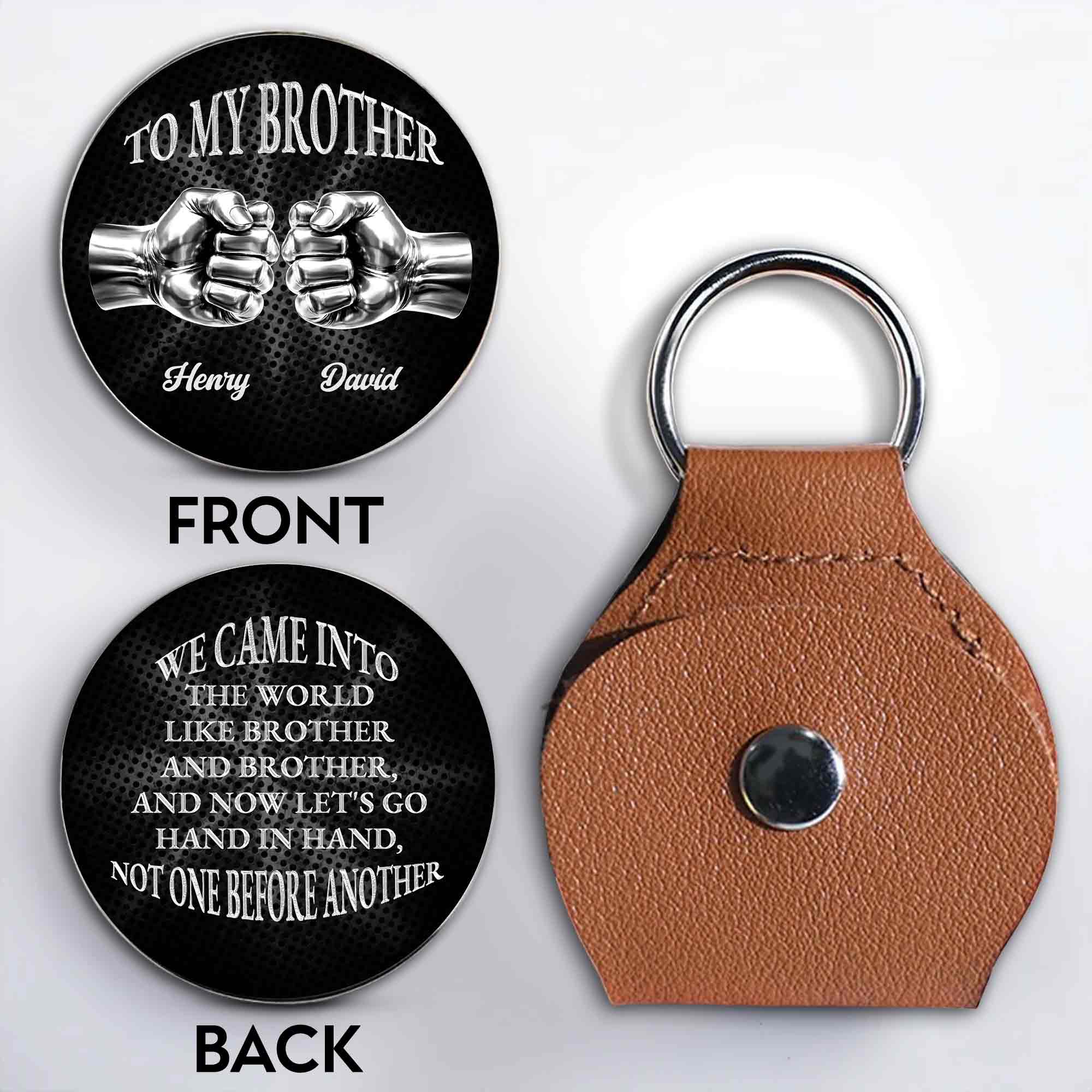 To My Brother We Came Into The World Fist Bump Design - Personalized Custom Pocket Hug - BRT016_HTOK - Image 4