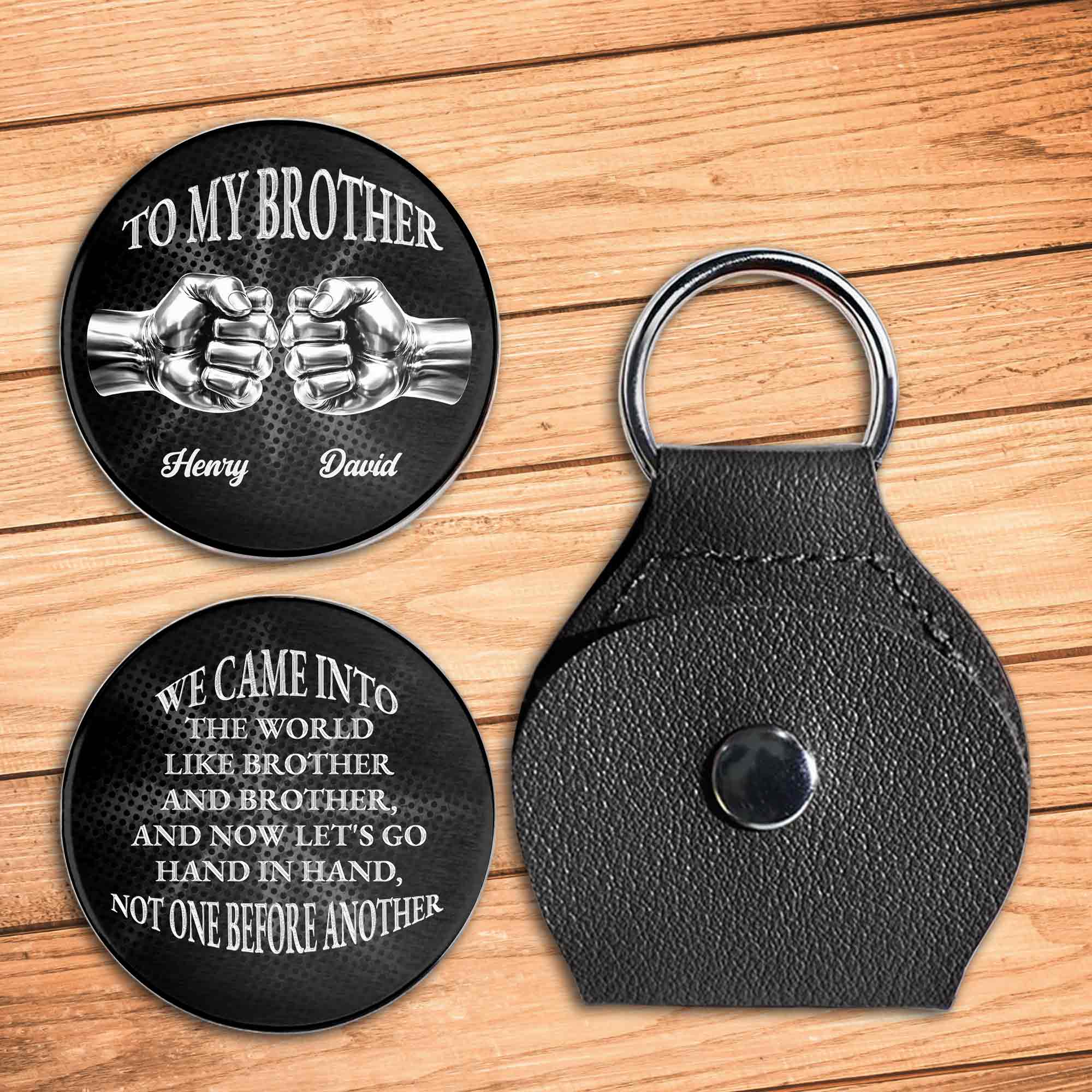 To My Brother We Came Into The World Fist Bump Design - Personalized Custom Pocket Hug - BRT016_HTOK - Image 6