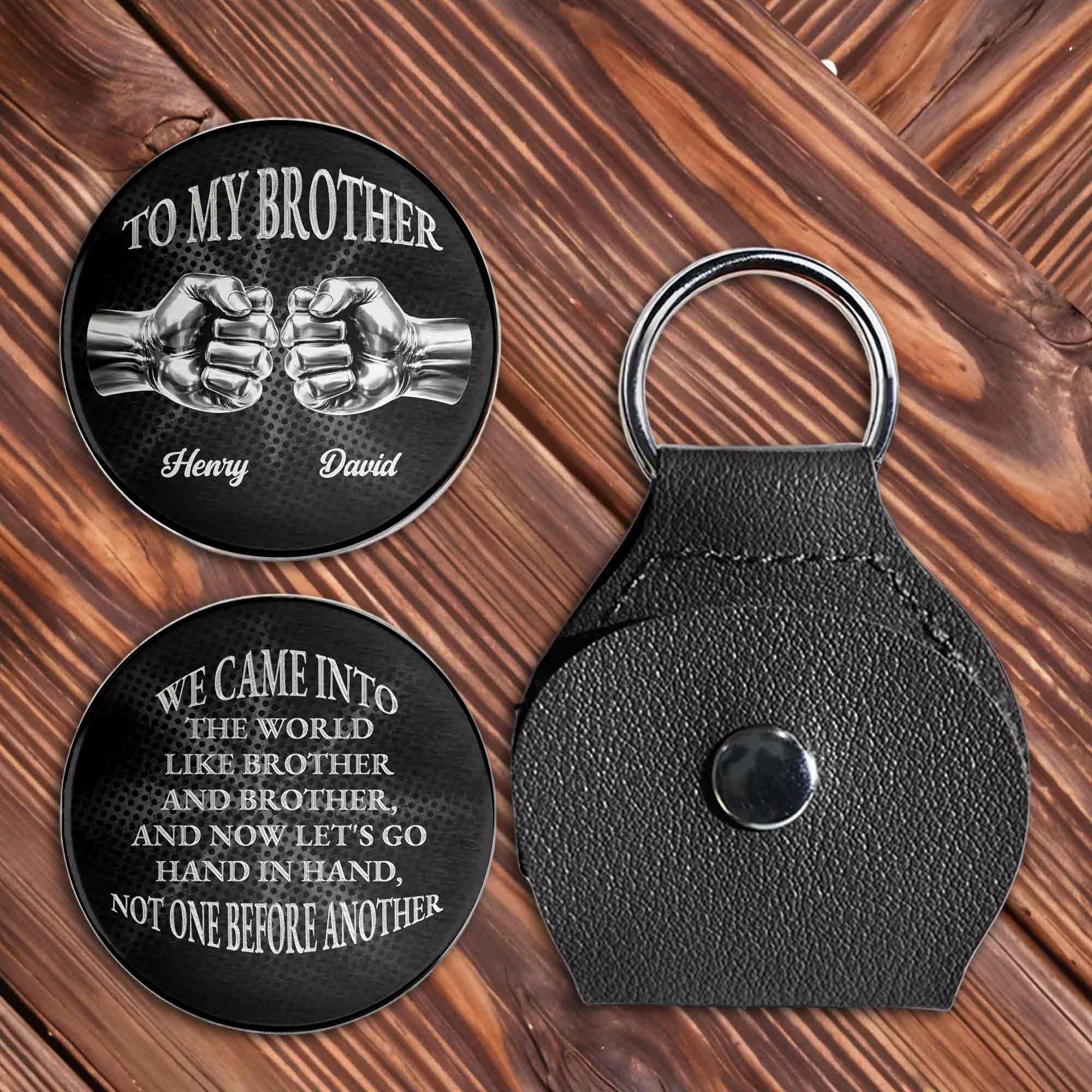 To My Brother We Came Into The World Fist Bump Design - Personalized Custom Pocket Hug - BRT016_HTOK - Image 9
