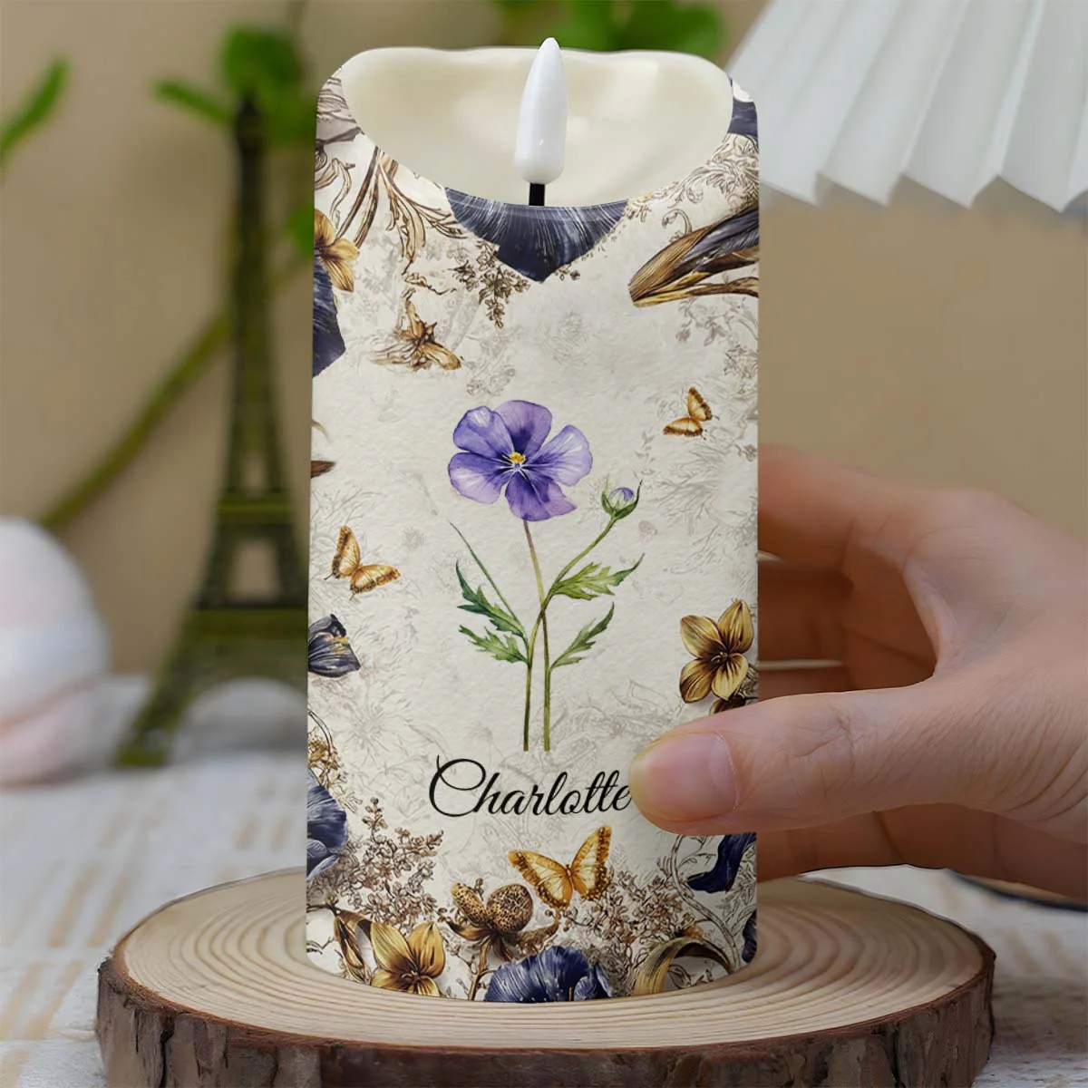 To My Daughter Never Forget I Love You Floral Butterfly Candle - Personalized Custom LED Candle - DAU329_LECA - Image 7