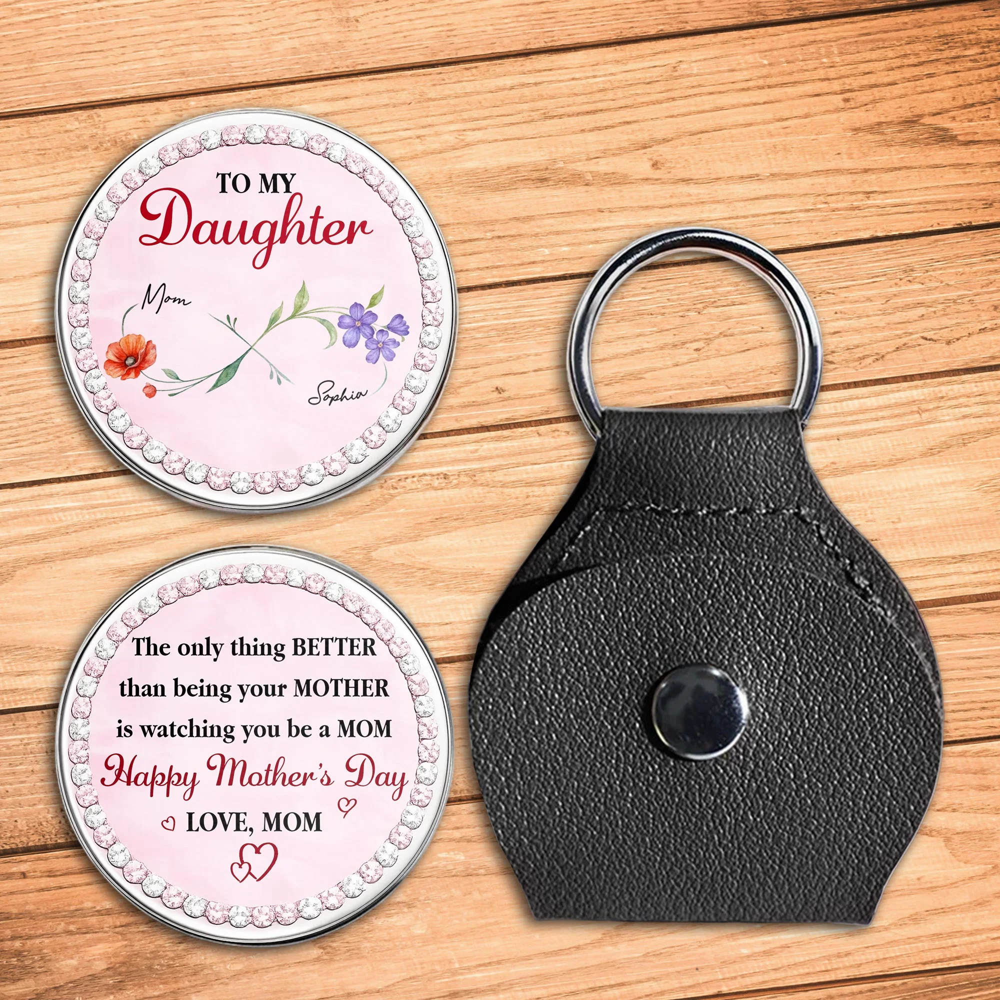 To My Daughter The Only Thing Better Than Being Your Mother Flower Pocket Hug - Personalized Custom Pocket Hug - MOM167_HTOK - Image 4