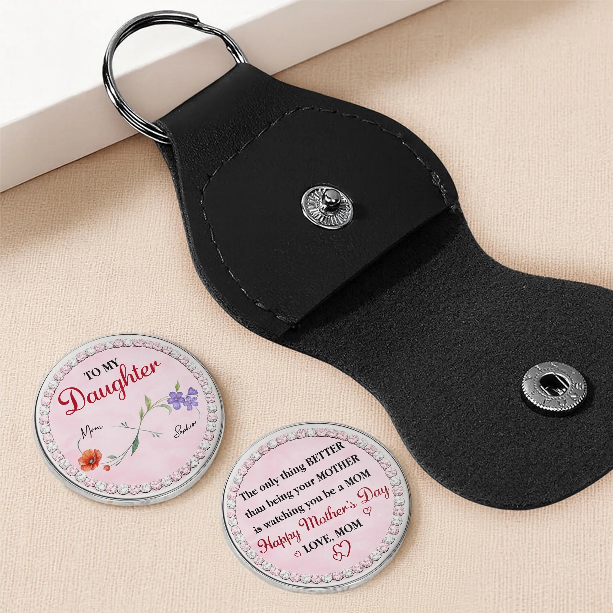 To My Daughter The Only Thing Better Than Being Your Mother Flower Pocket Hug - Personalized Custom Pocket Hug - MOM167_HTOK - Image 6