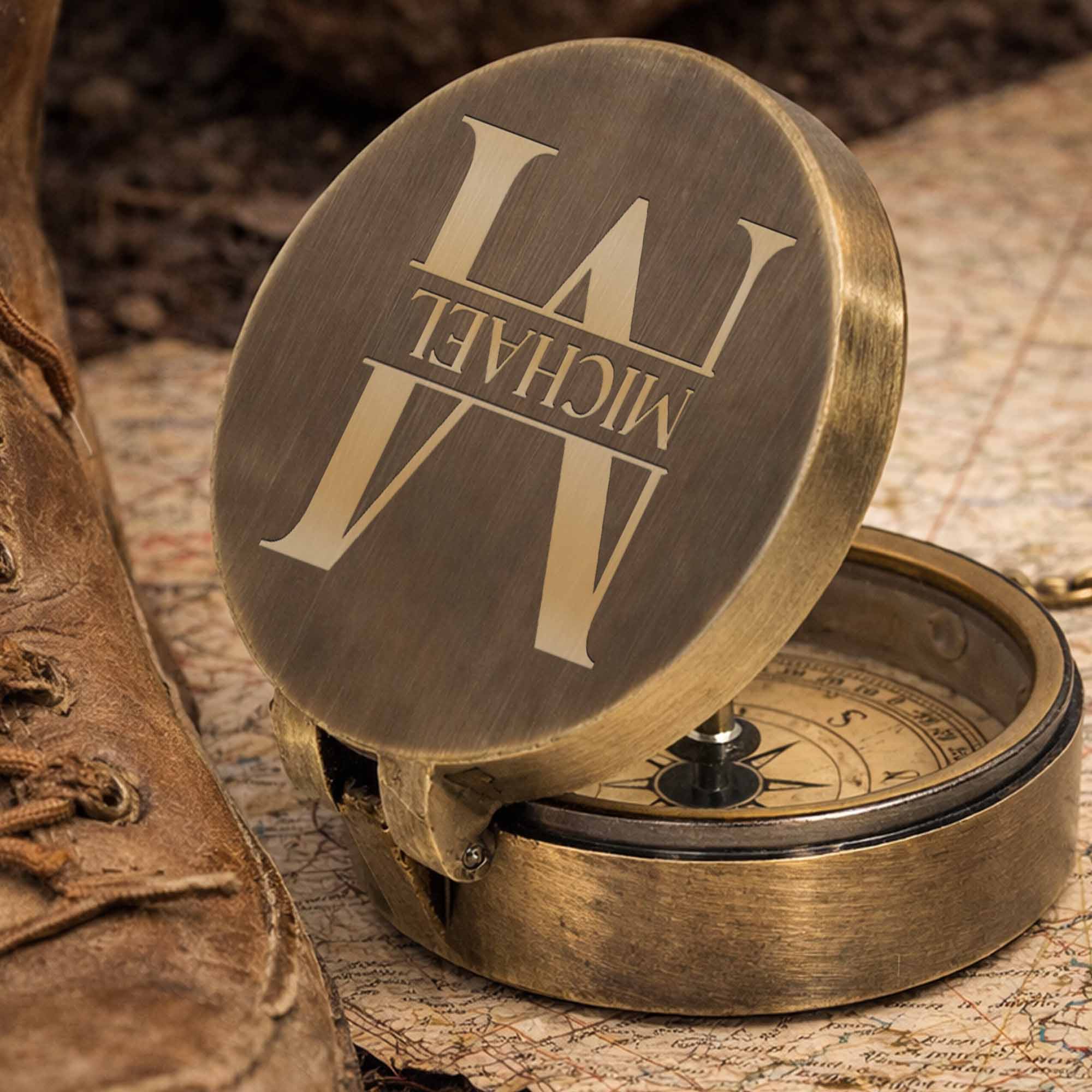 To My Husband Never Forget I Love You Heart And Swirl Engraving - Personalized Engraved Brass Compass - HSB087_ECPASS - Image 3