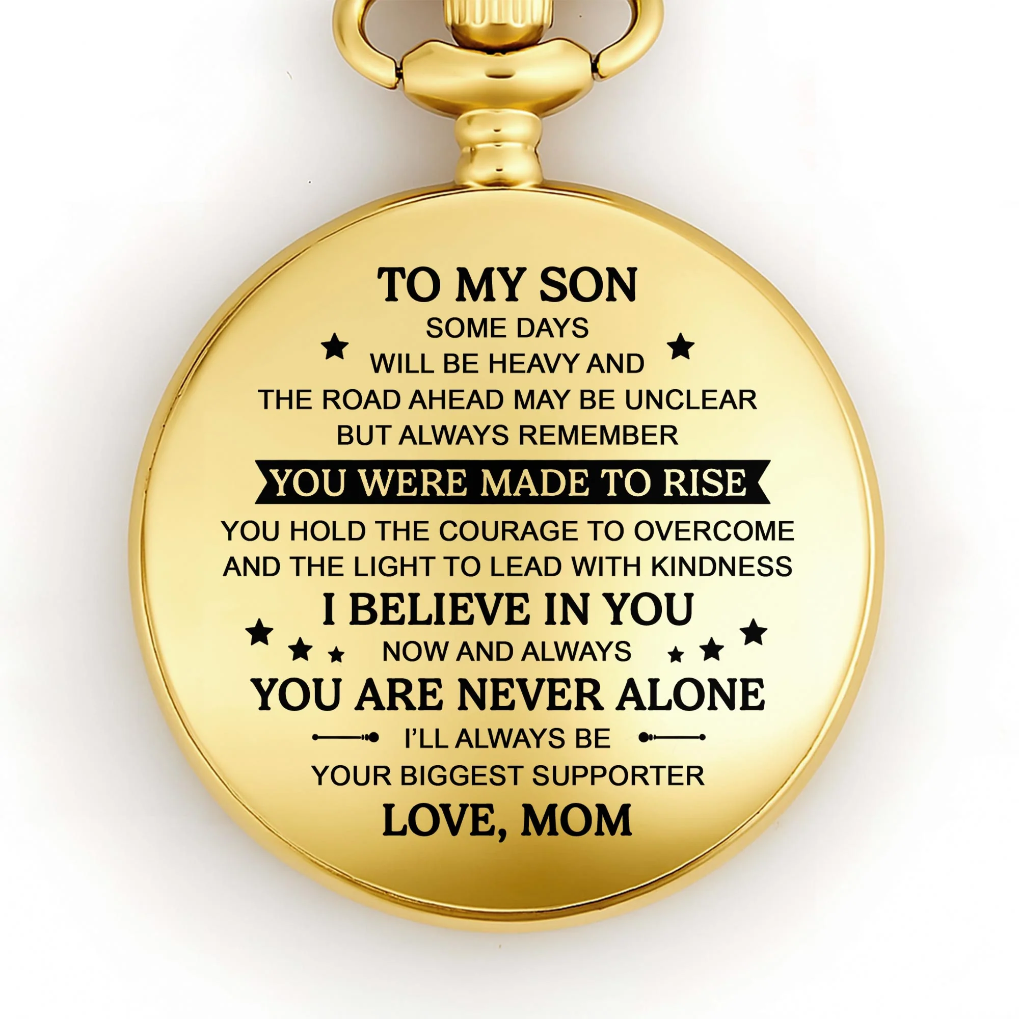 To My Son Some Days Will Be Heavy Stars And Banner - Personalized Custom Pocket Watch - SON042_GWATCH - Image 10