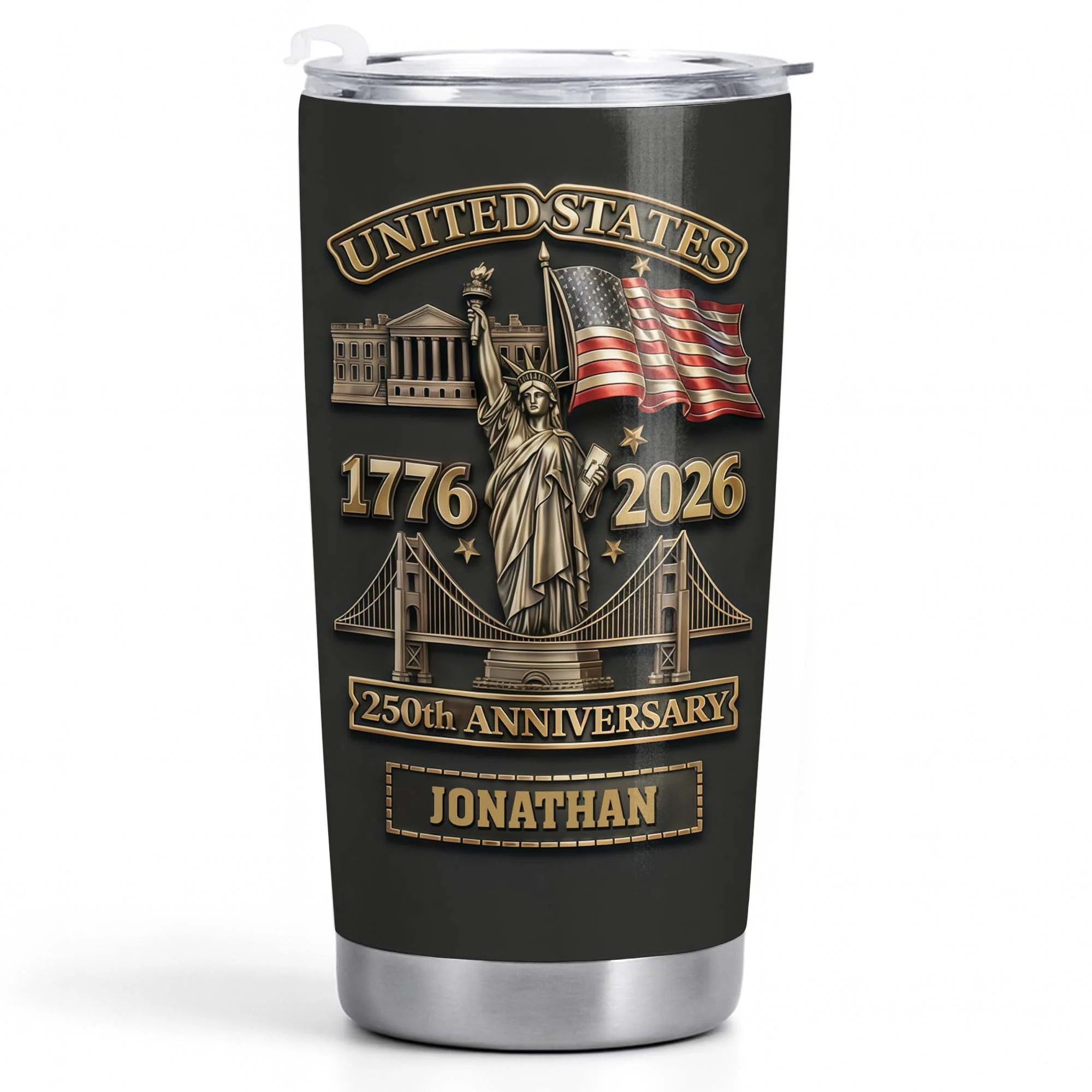 United States 250th Anniversary With Statue Of Liberty And US Flag - Personalized Custom Stainless Steel Tumbler 20oz 30oz - INDE053_TB - Image 11