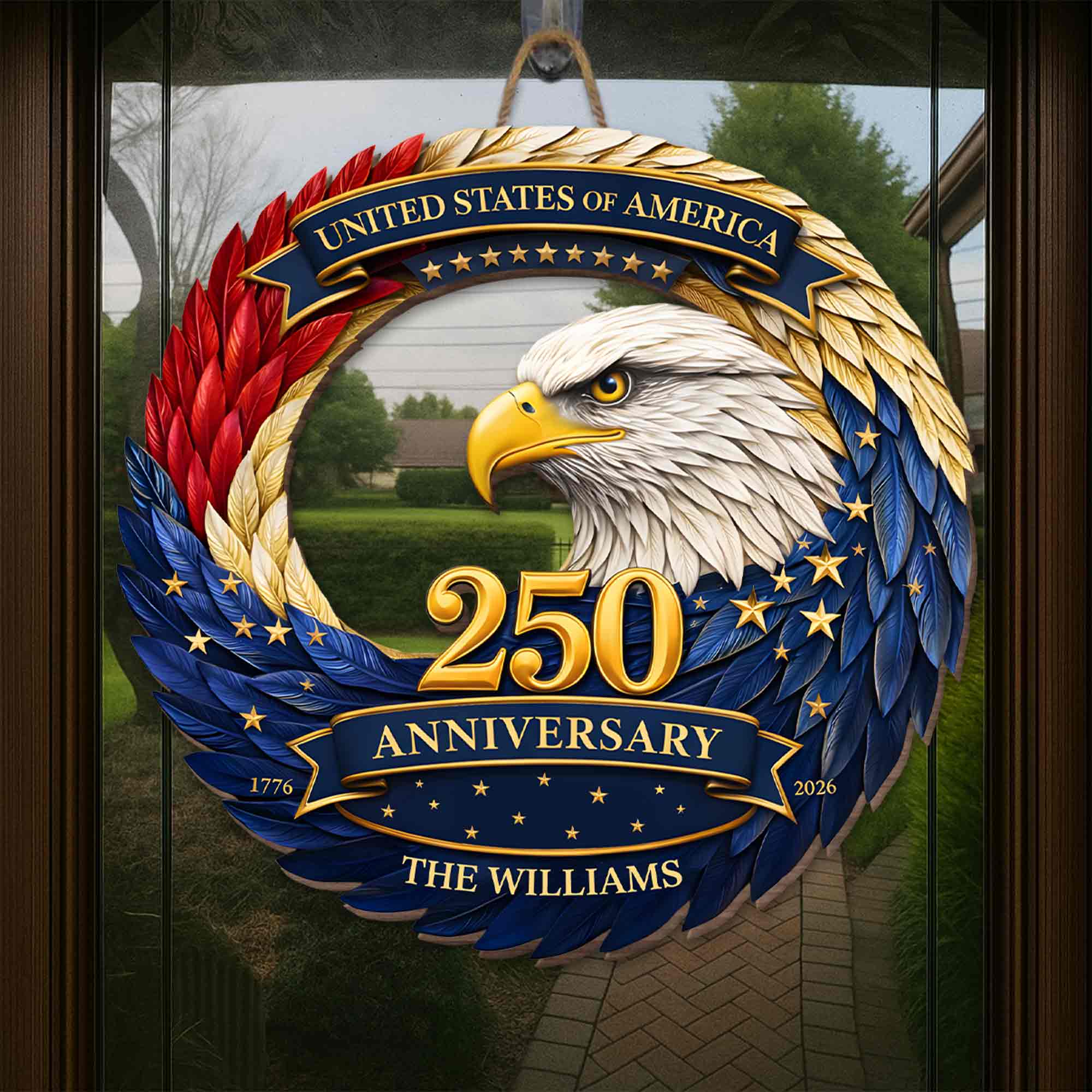 United States Of America 250 Anniversary Eagle Wings And Stars - Personalized Custom Shaped Wood Sign - INDE073_WSIGN - Image 5