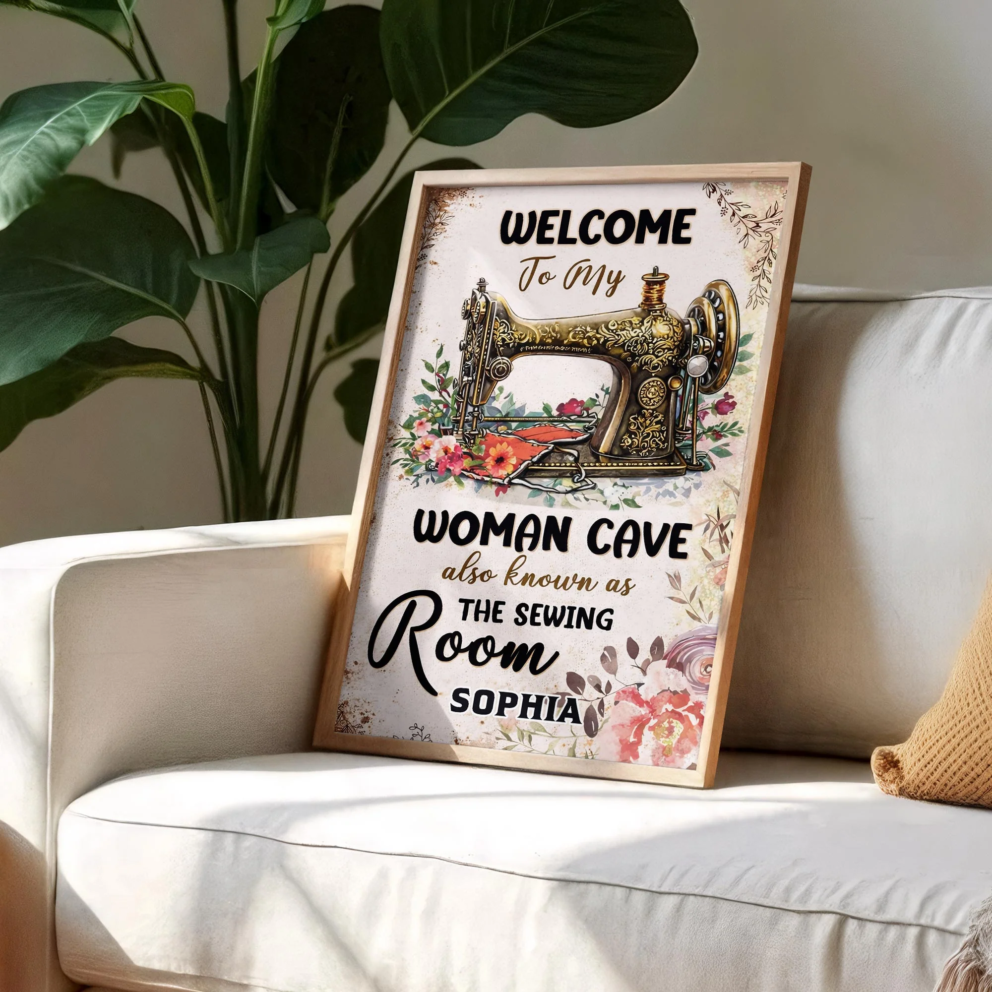 Welcome To My Woman Cave Also Known As The Sewing Room Floral Machine - Personalized Custom Vertical Poster - JBS117_VPOS - Image 6