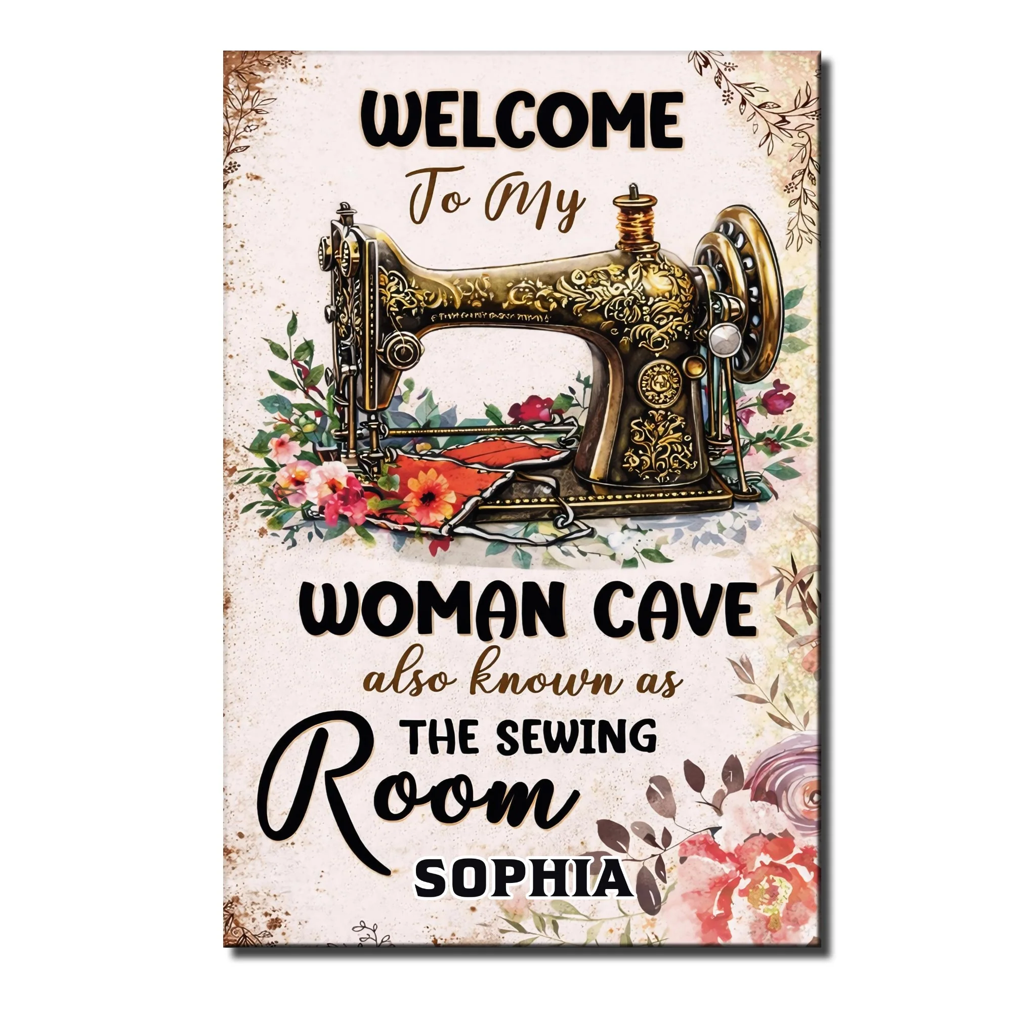 Welcome To My Woman Cave Also Known As The Sewing Room Floral Machine - Personalized Custom Vertical Poster - JBS117_VPOS - Image 8