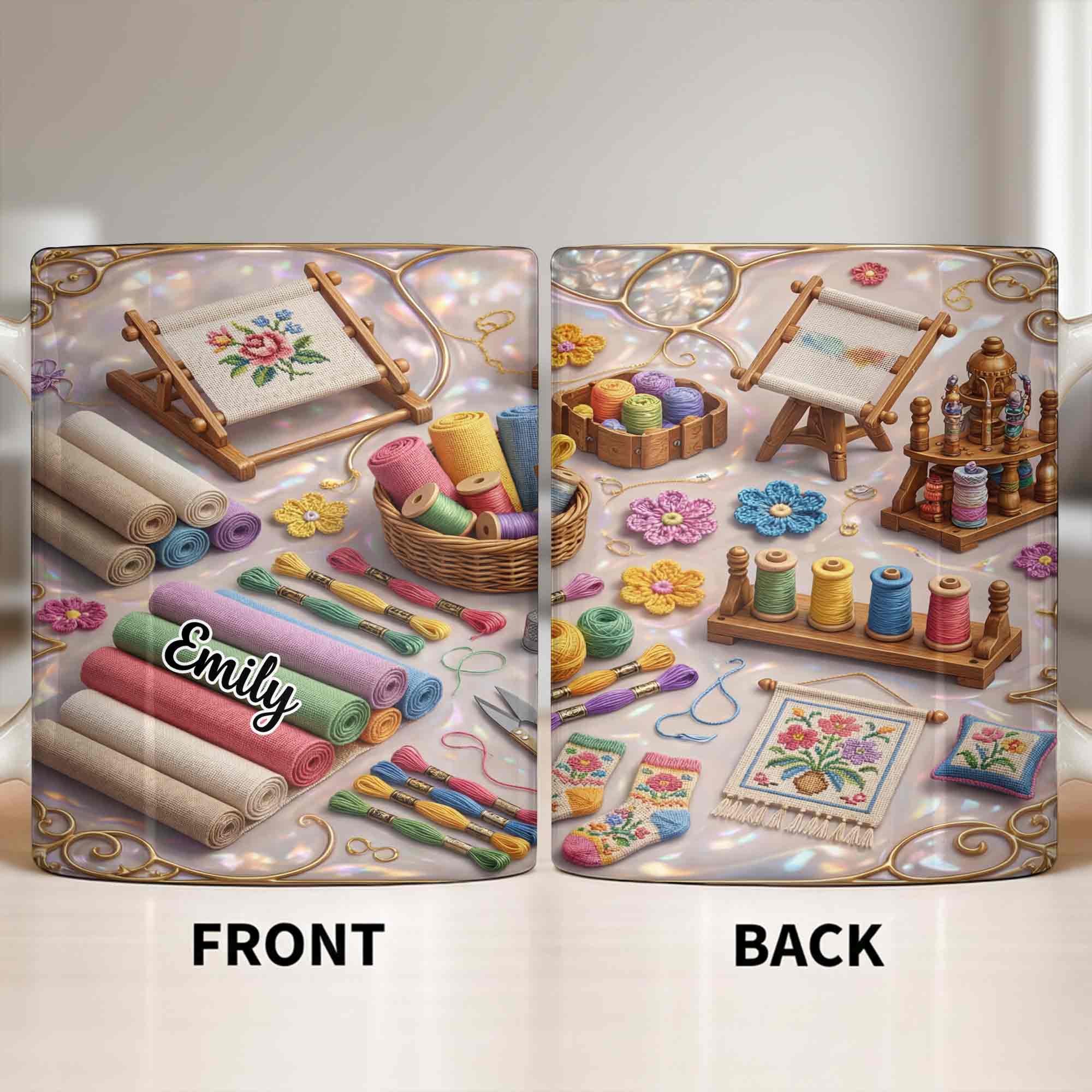 Where There Is A Needle And Thread Embroidery Kit Art With Colorful Flowers - Personalized Custom Coffee Mug - HAND044_MG - Image 12
