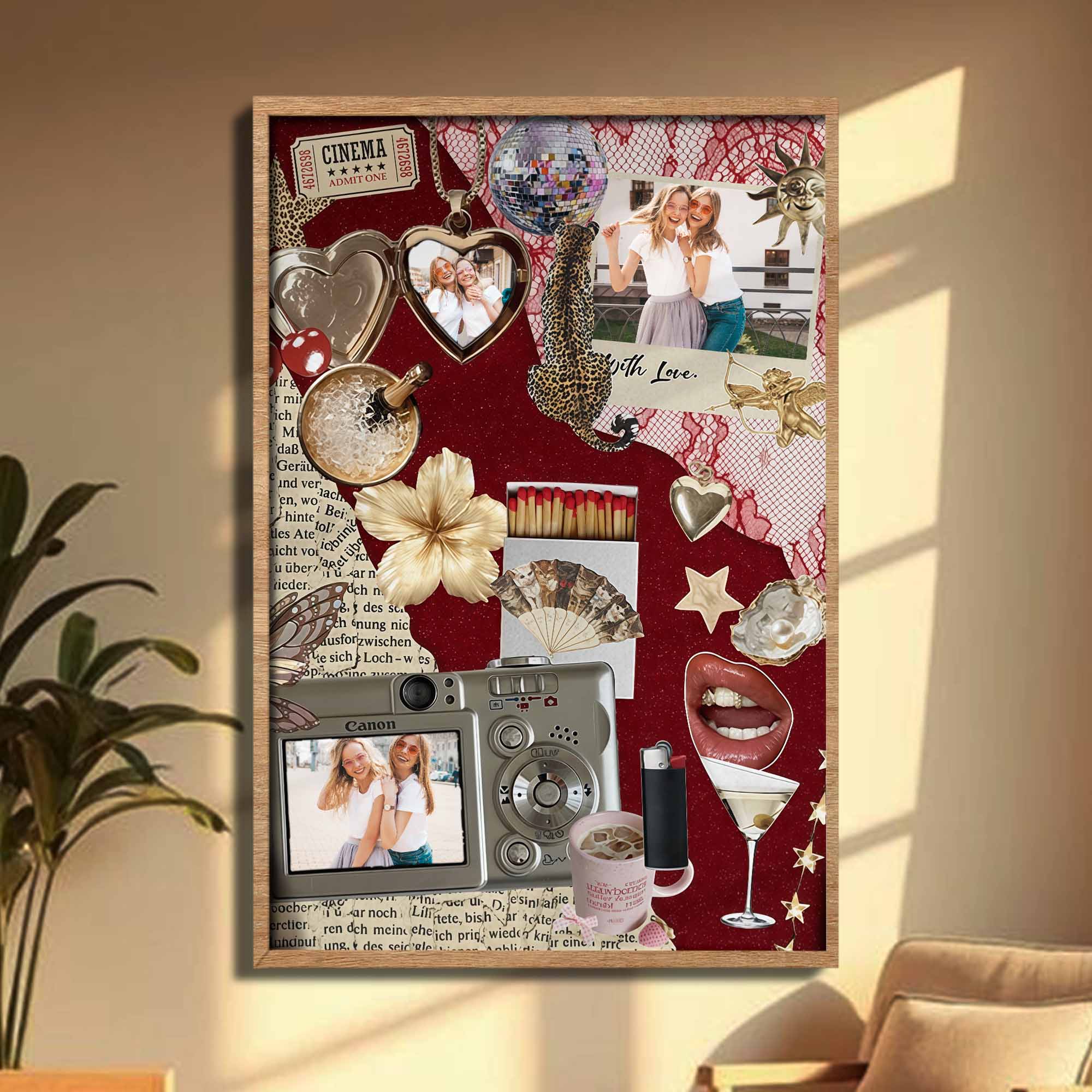 With Love Personalized Photo Collage Featuring Camera And Disco Ball - Personalized Custom Vertical Poster - BST546_VPOS - Image 4