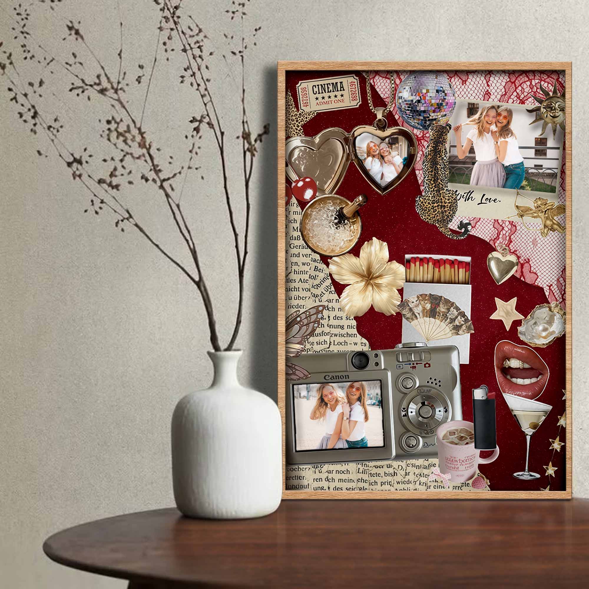 With Love Personalized Photo Collage Featuring Camera And Disco Ball - Personalized Custom Vertical Poster - BST546_VPOS - Image 5